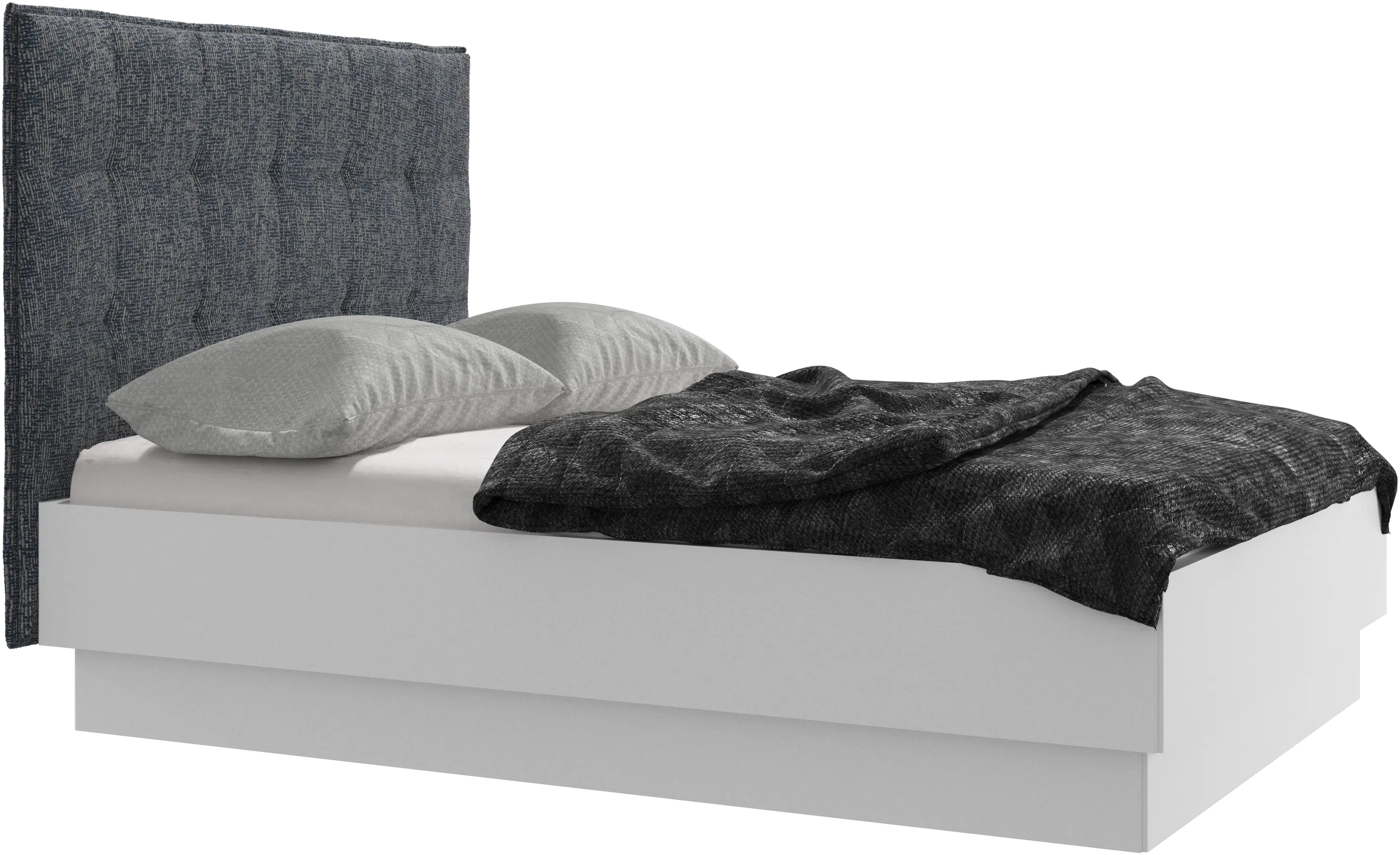 Lit Lugano avec rangement intégré, sommier inclus, hors matelas