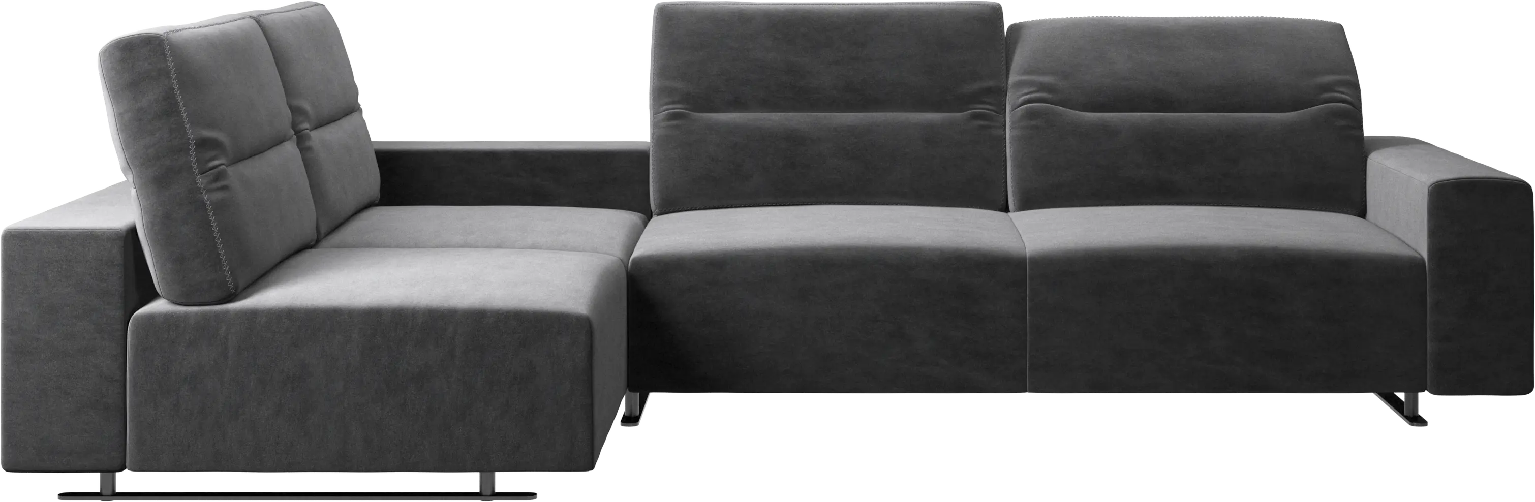 Hampton corner sofa with adjustable back and storage on right side