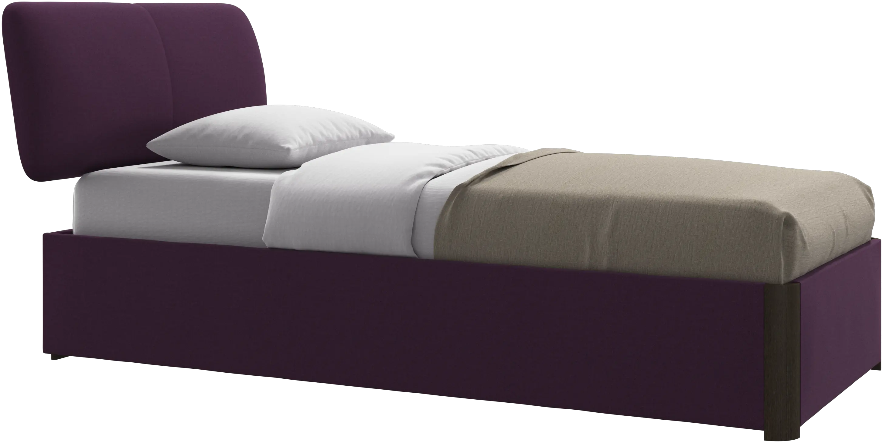Element bed, bed-mounted headboard, with slats and storage solution, excl. mattress