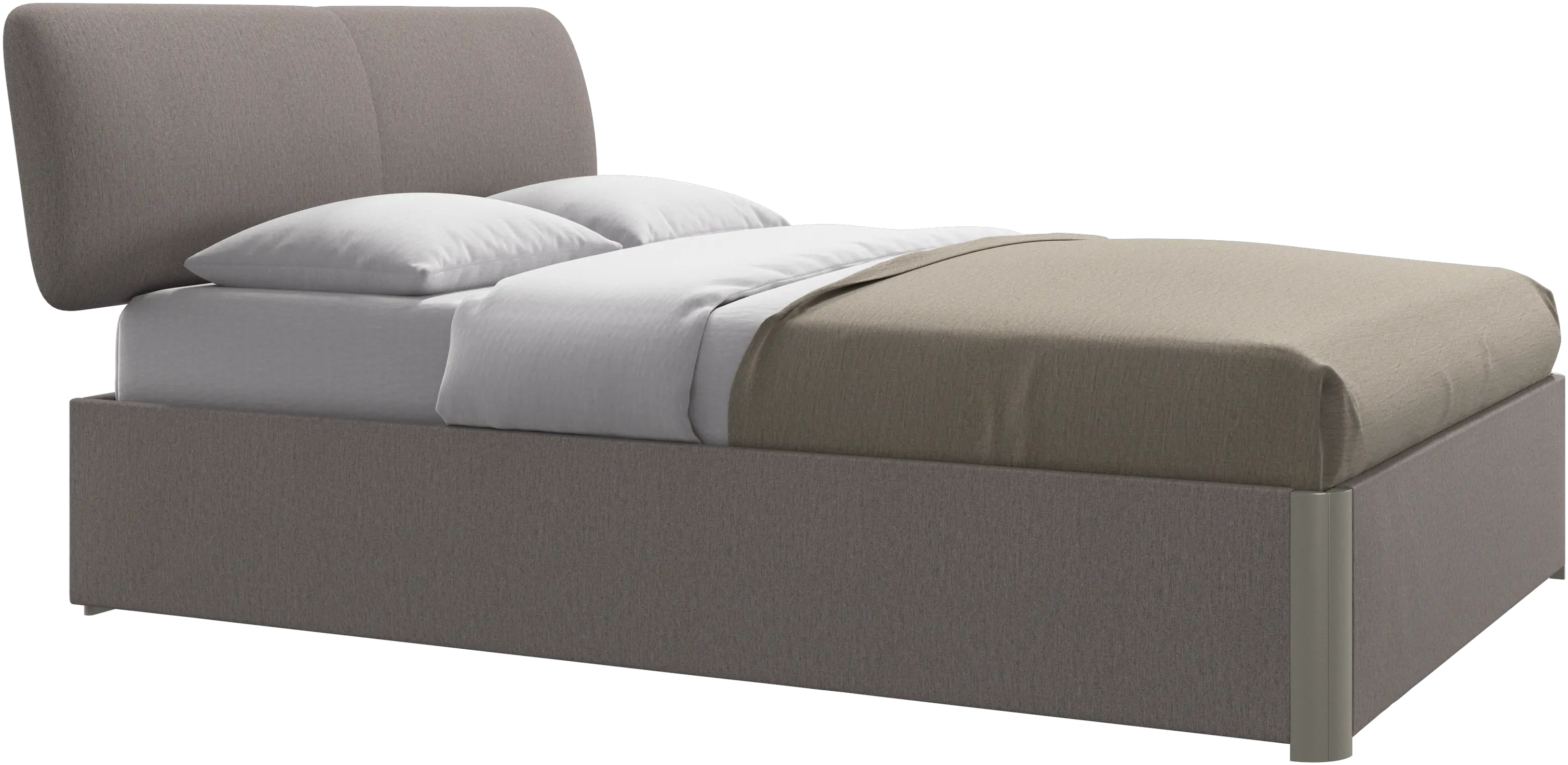 Element bed, bedgemonteerd hoofdbord, met latten en opbergoplossing, excl. matras