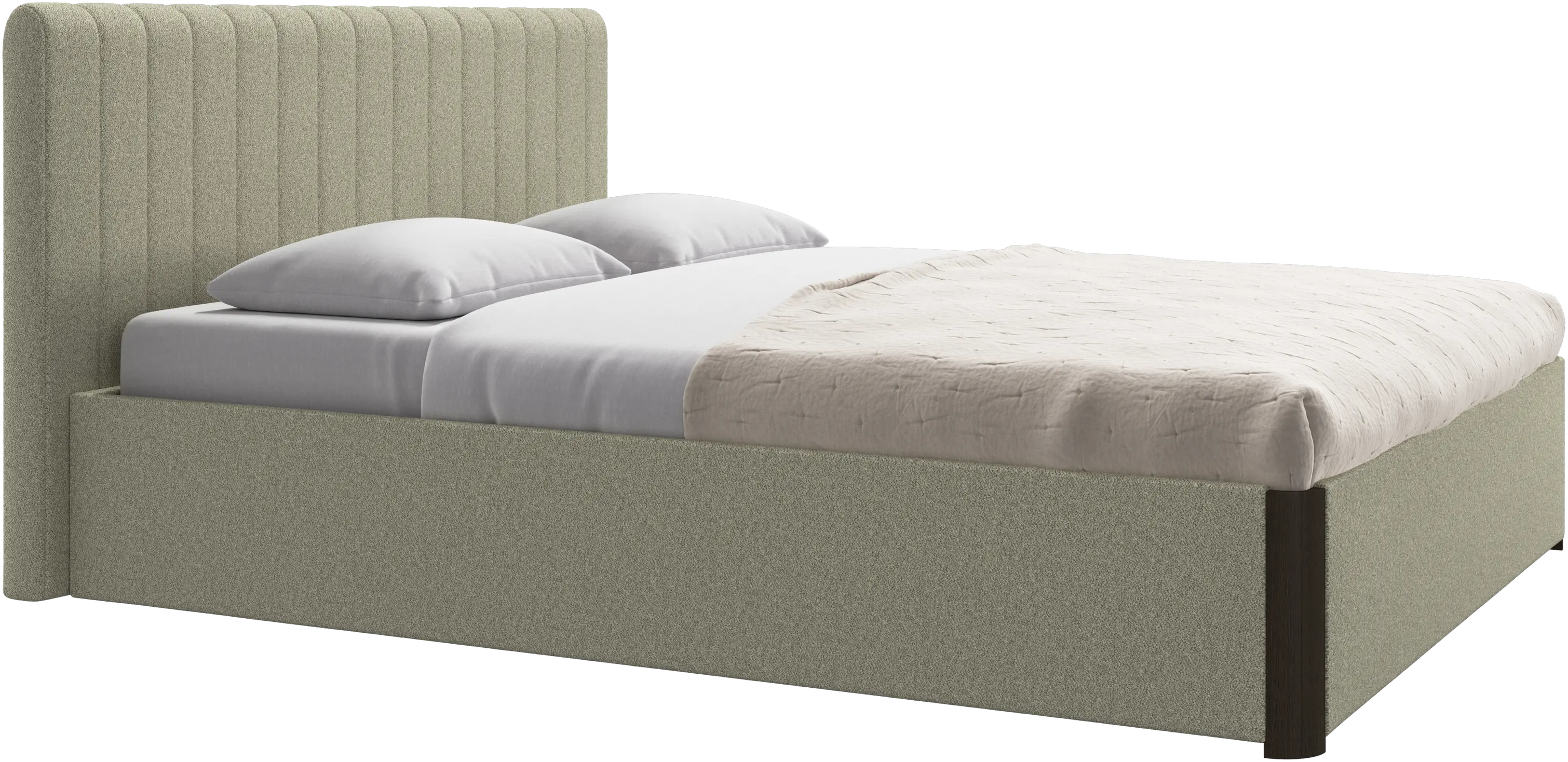 Element bed, bed-mounted headboard, with slats and storage solution, excl. mattress