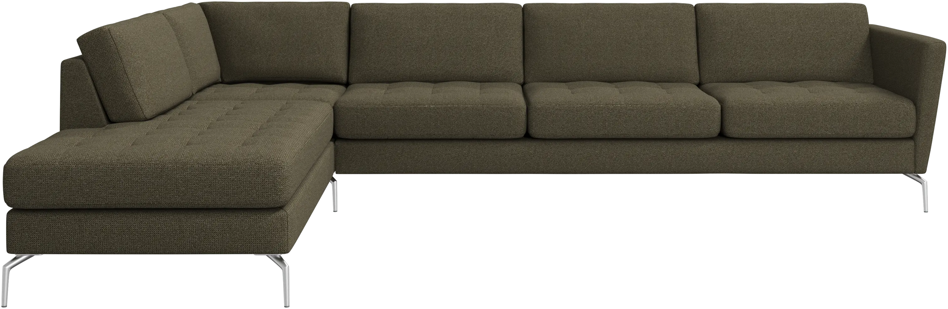 Osaka corner sofa with lounging unit, tufted seat
