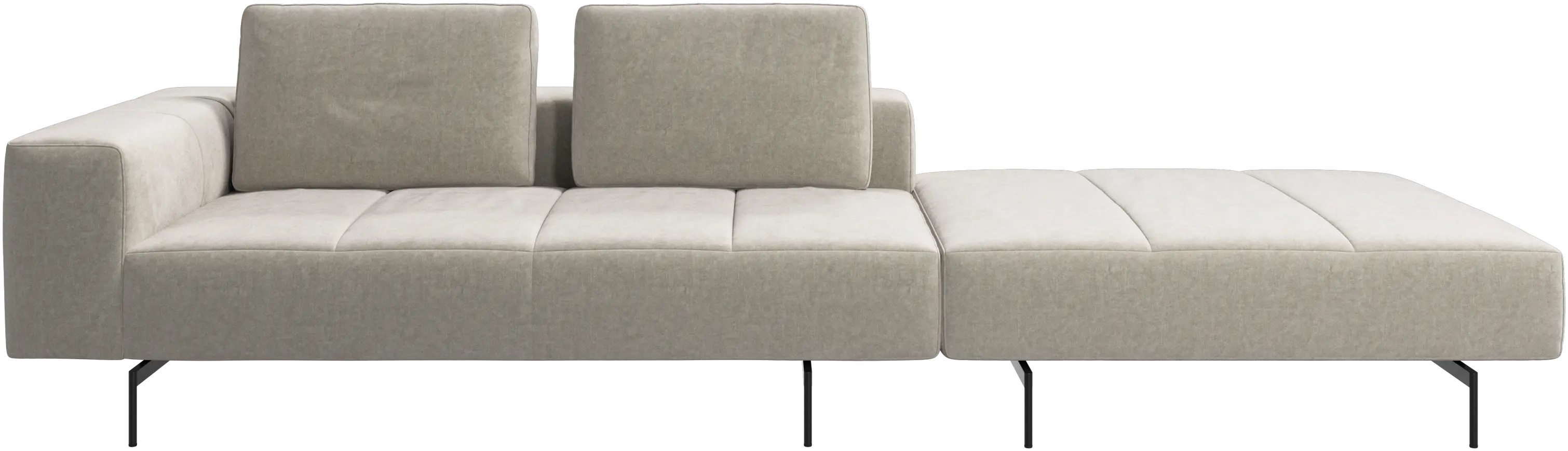Sofá Amsterdam con pouf en el lado derecho