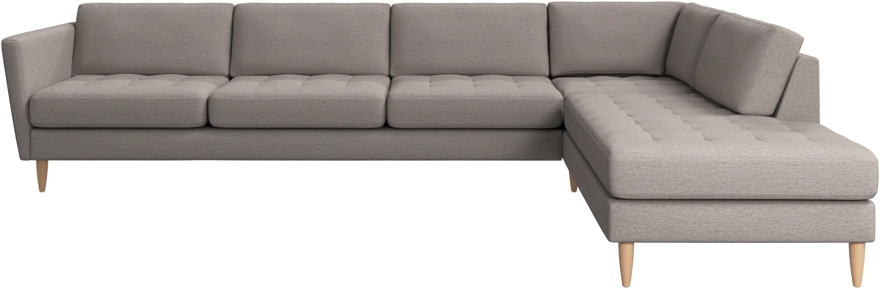 Osaka corner sofa with lounging unit, tufted seat