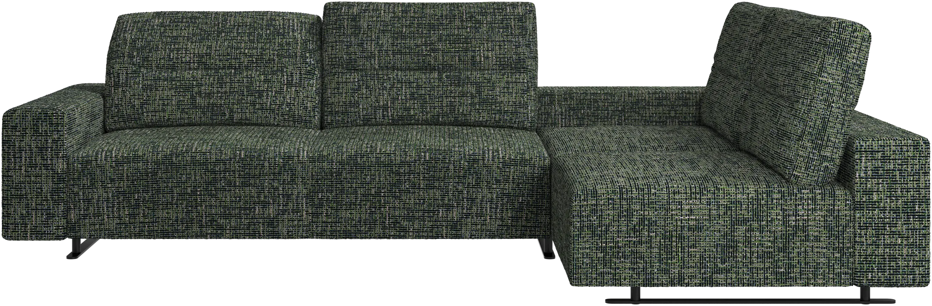 Hampton corner sofa with adjustable back and storage on left side