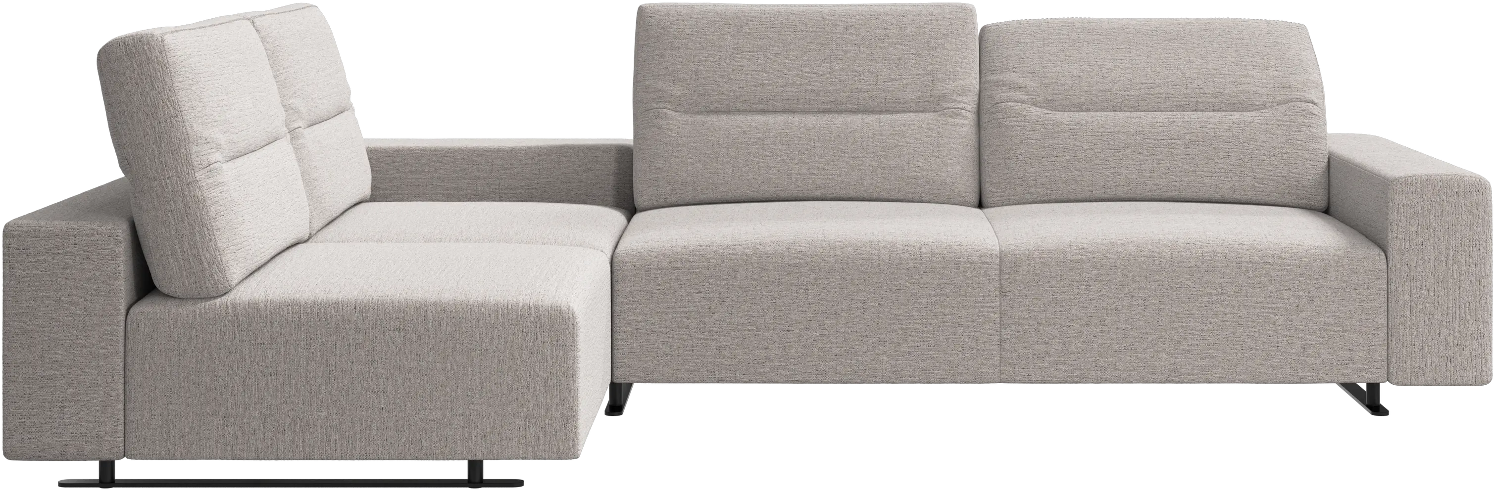 Hampton corner sofa with adjustable back and storage on right side