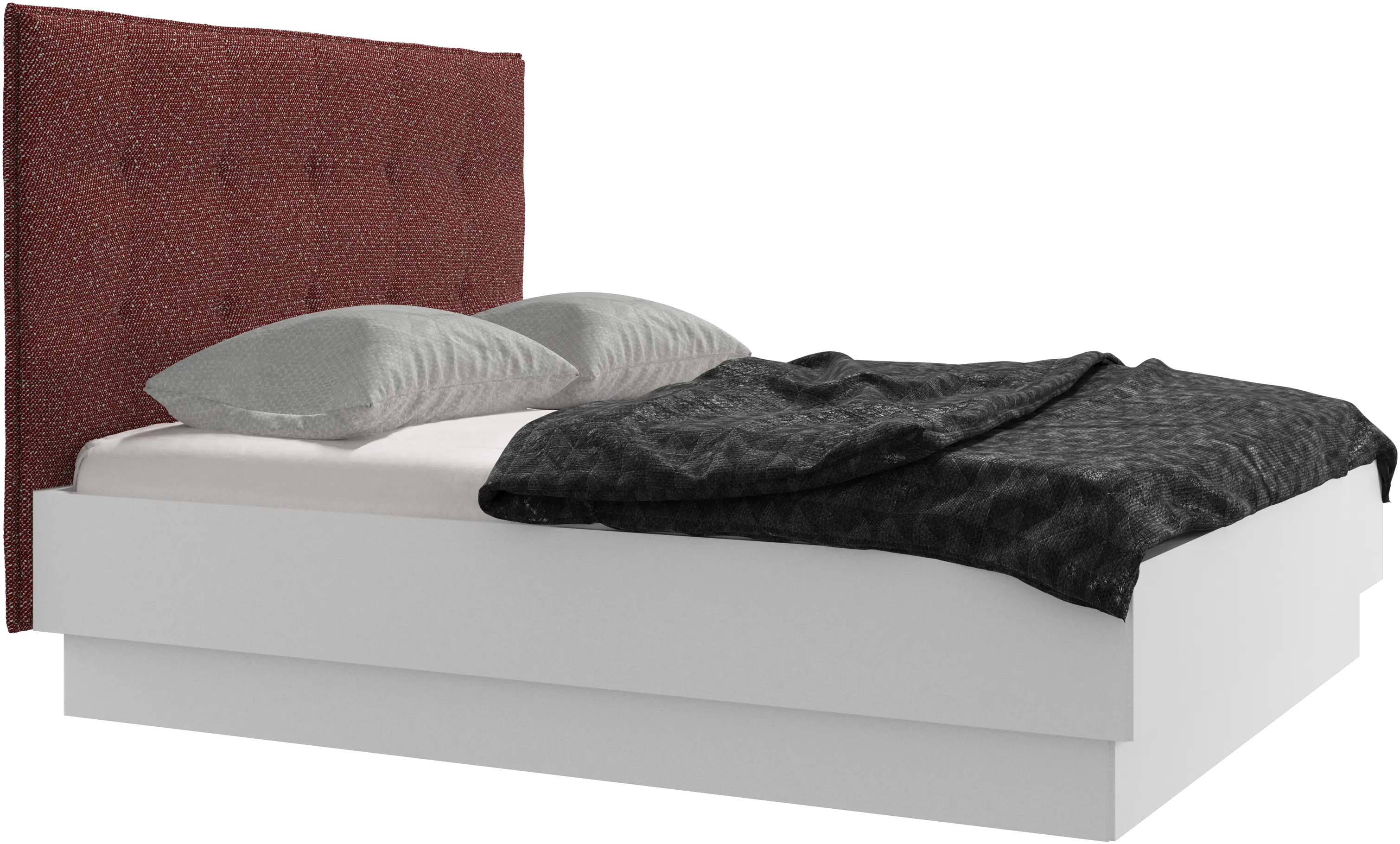 Lit Lugano avec rangement intégré, sommier inclus, hors matelas