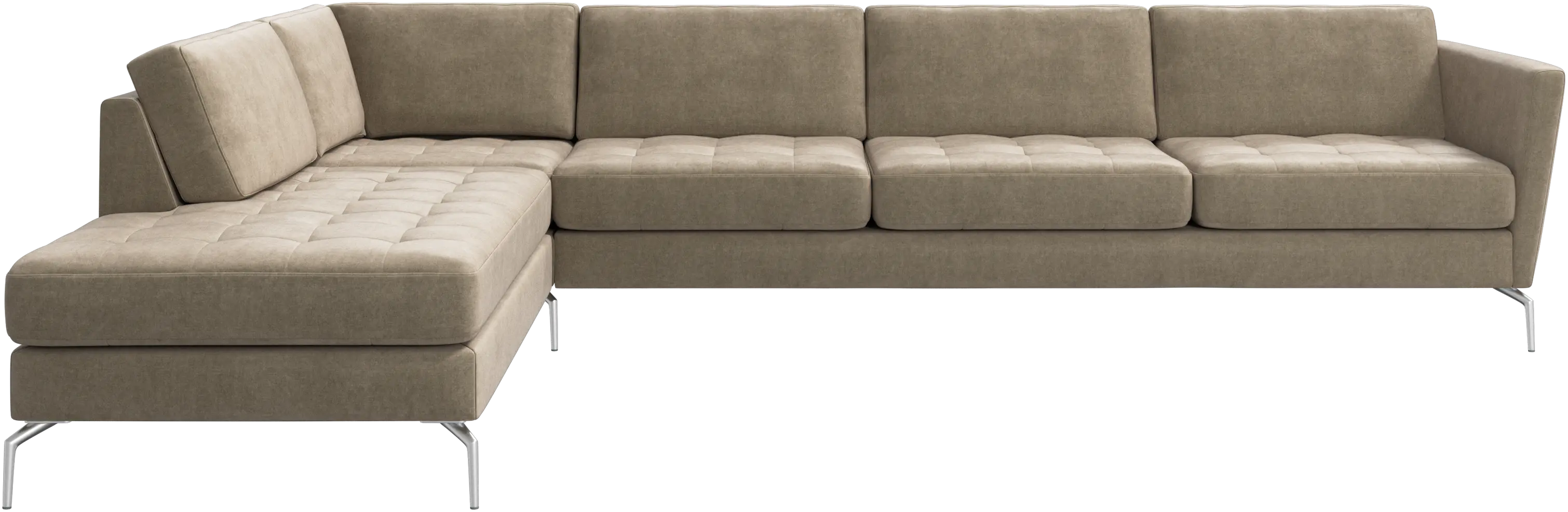 Osaka corner sofa with lounging unit, tufted seat