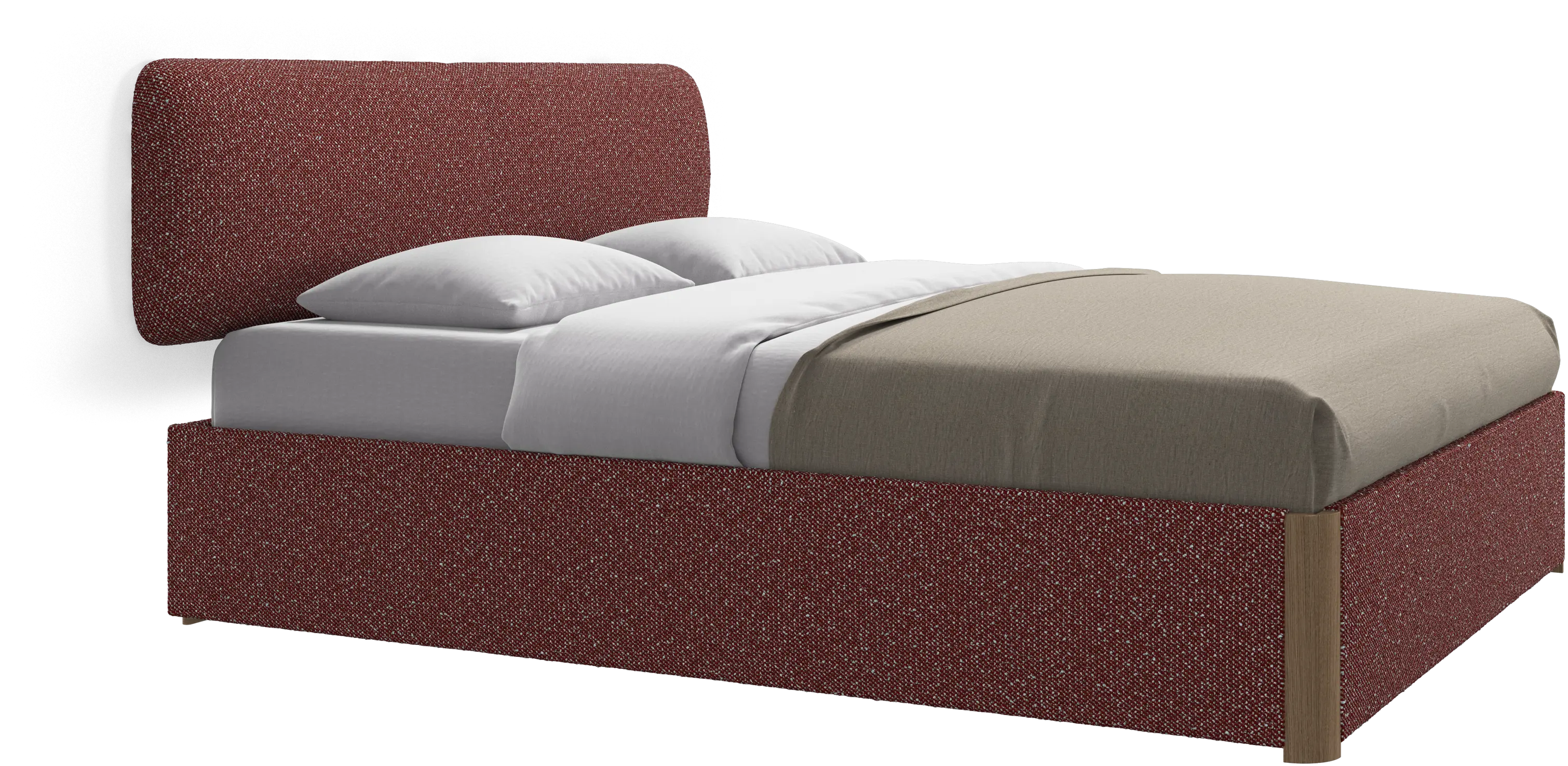 Element bed, wall-mounted headboard, with slats and storage solution, excl. mattress