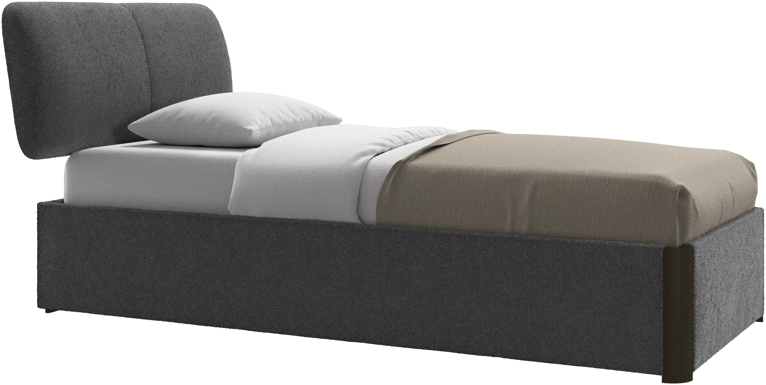 Element bed, bedgemonteerd hoofdbord, met latten en opbergoplossing, excl. matras