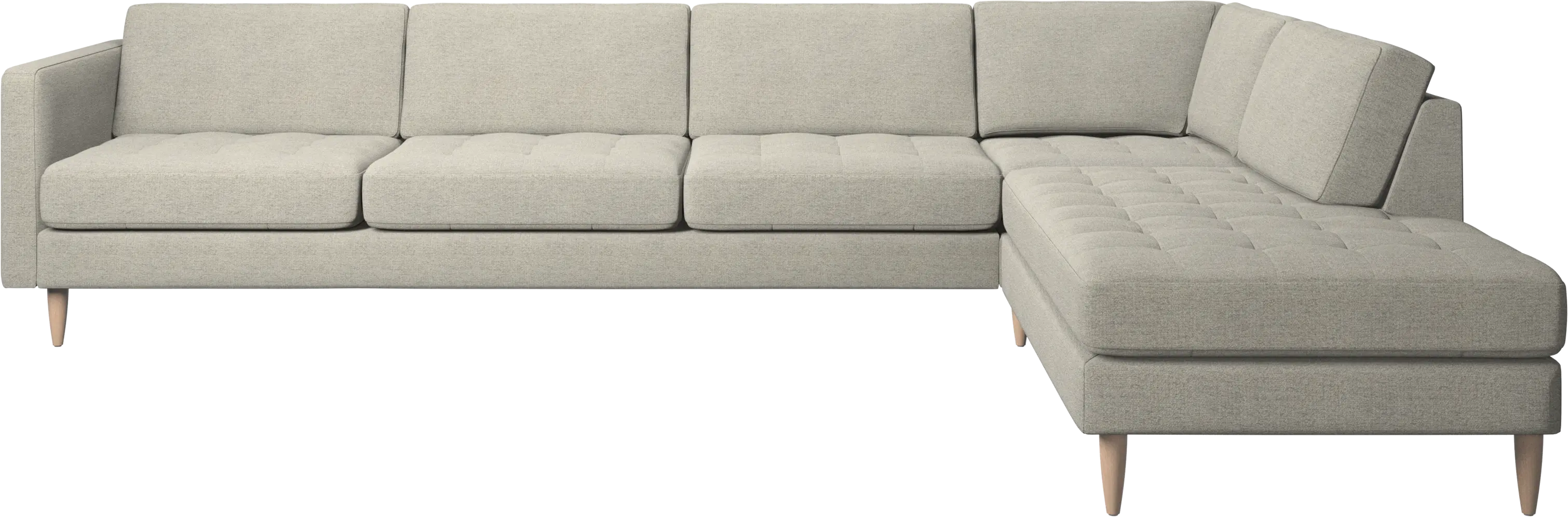 Osaka corner sofa with lounging unit, tufted seat