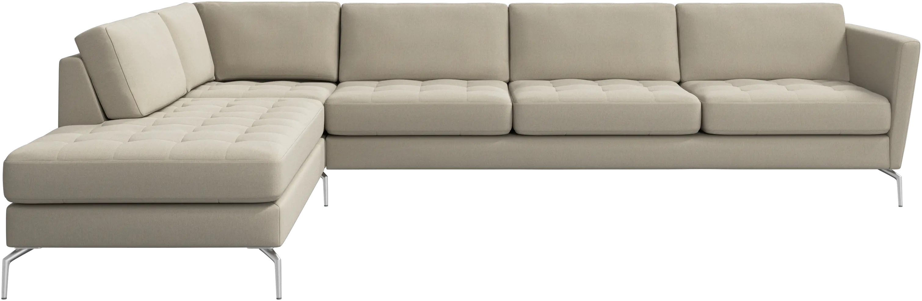 Osaka corner sofa with lounging unit, tufted seat