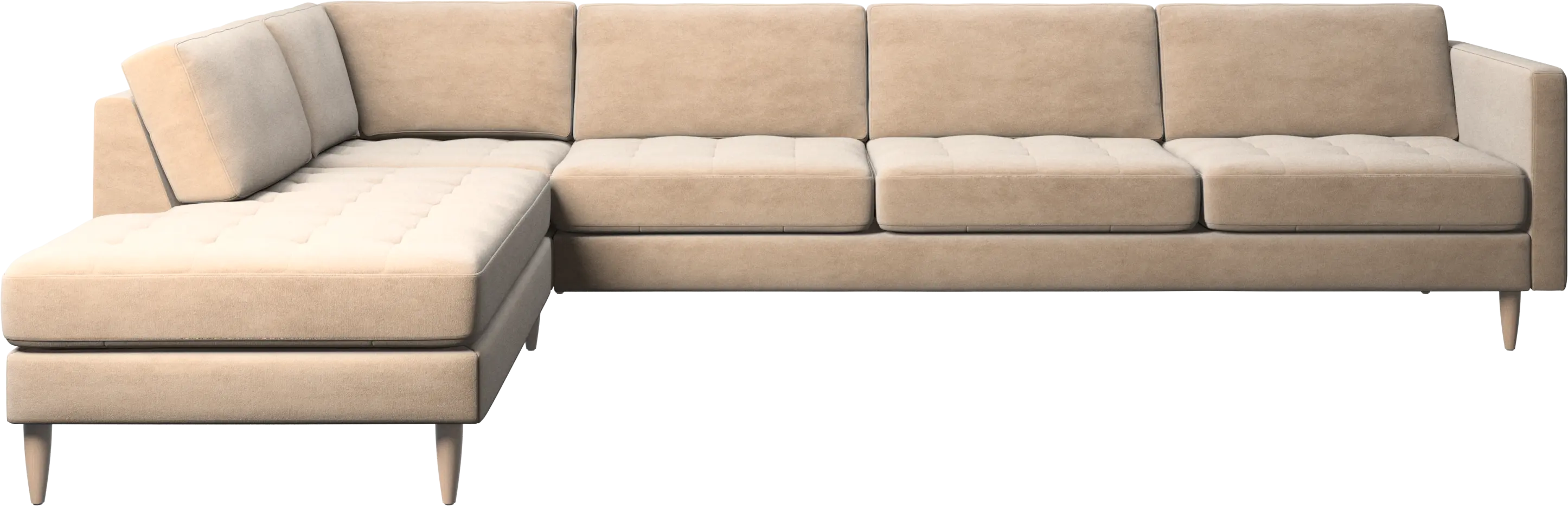 Osaka corner sofa with lounging unit, tufted seat