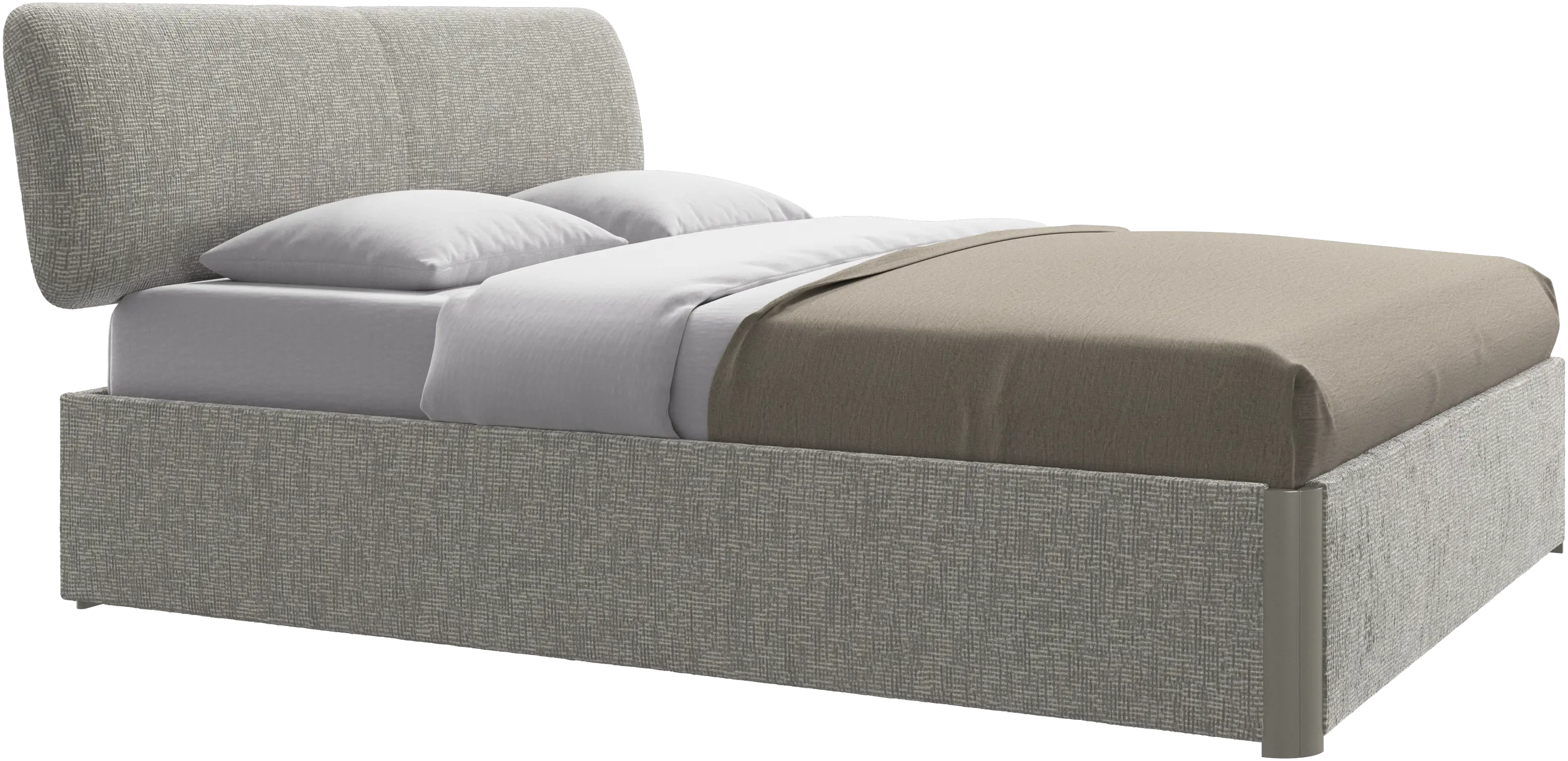 Element bed, bed-mounted headboard, with slats and storage solution, excl. mattress