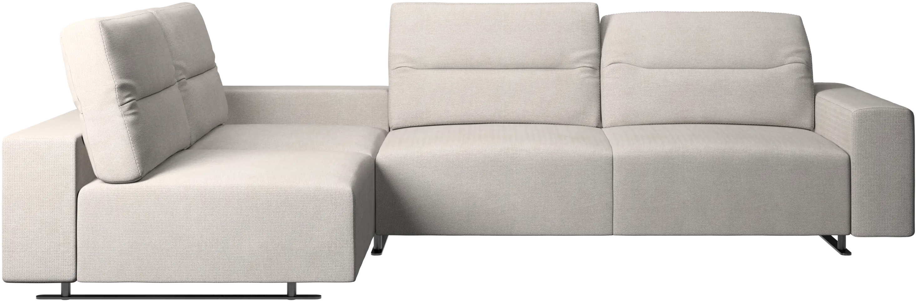 Hampton コーナーソファ アジャスタブルバック&ライトサイド収納付き