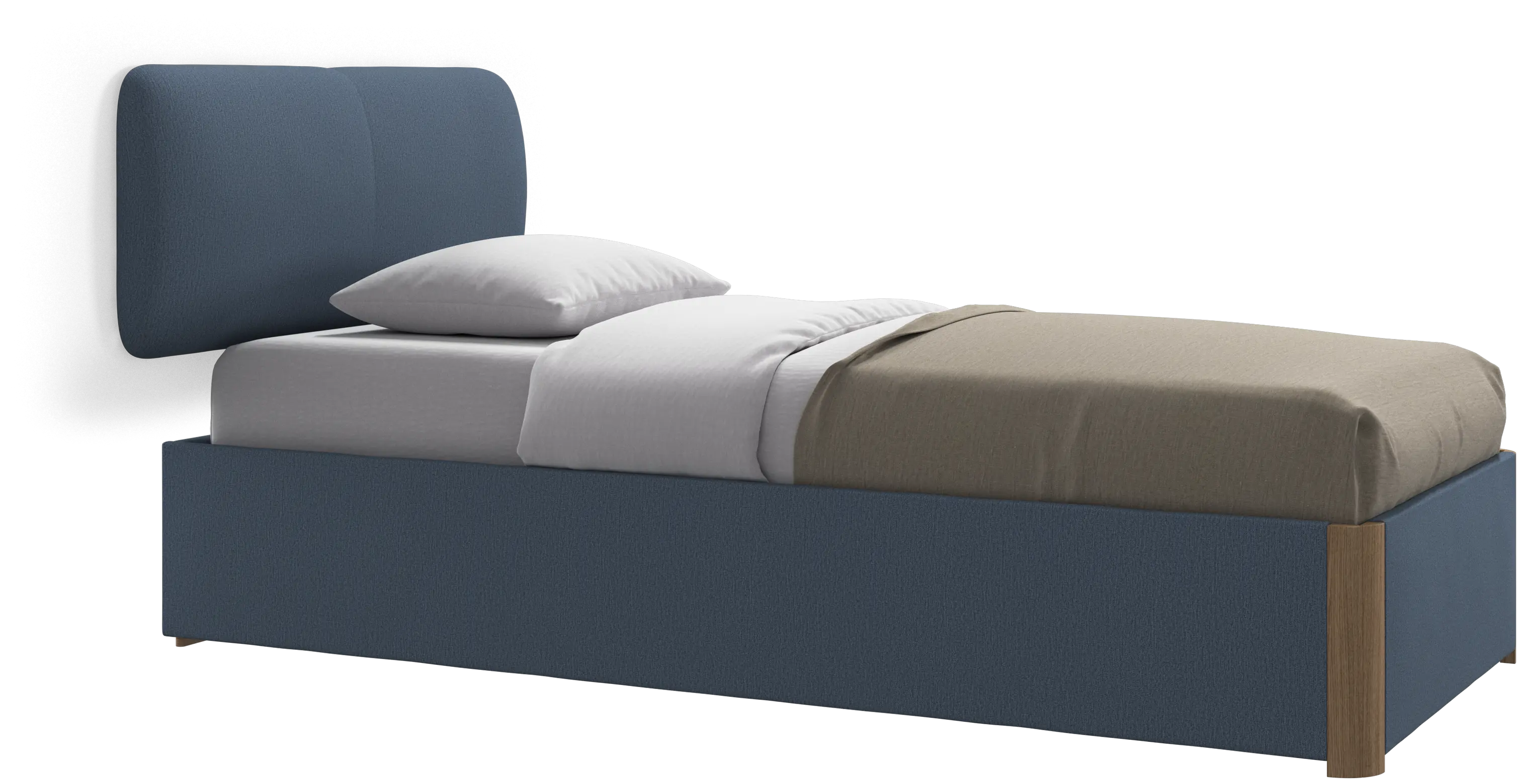 Element bed, wall-mounted headboard, with slats and storage solution, excl. mattress