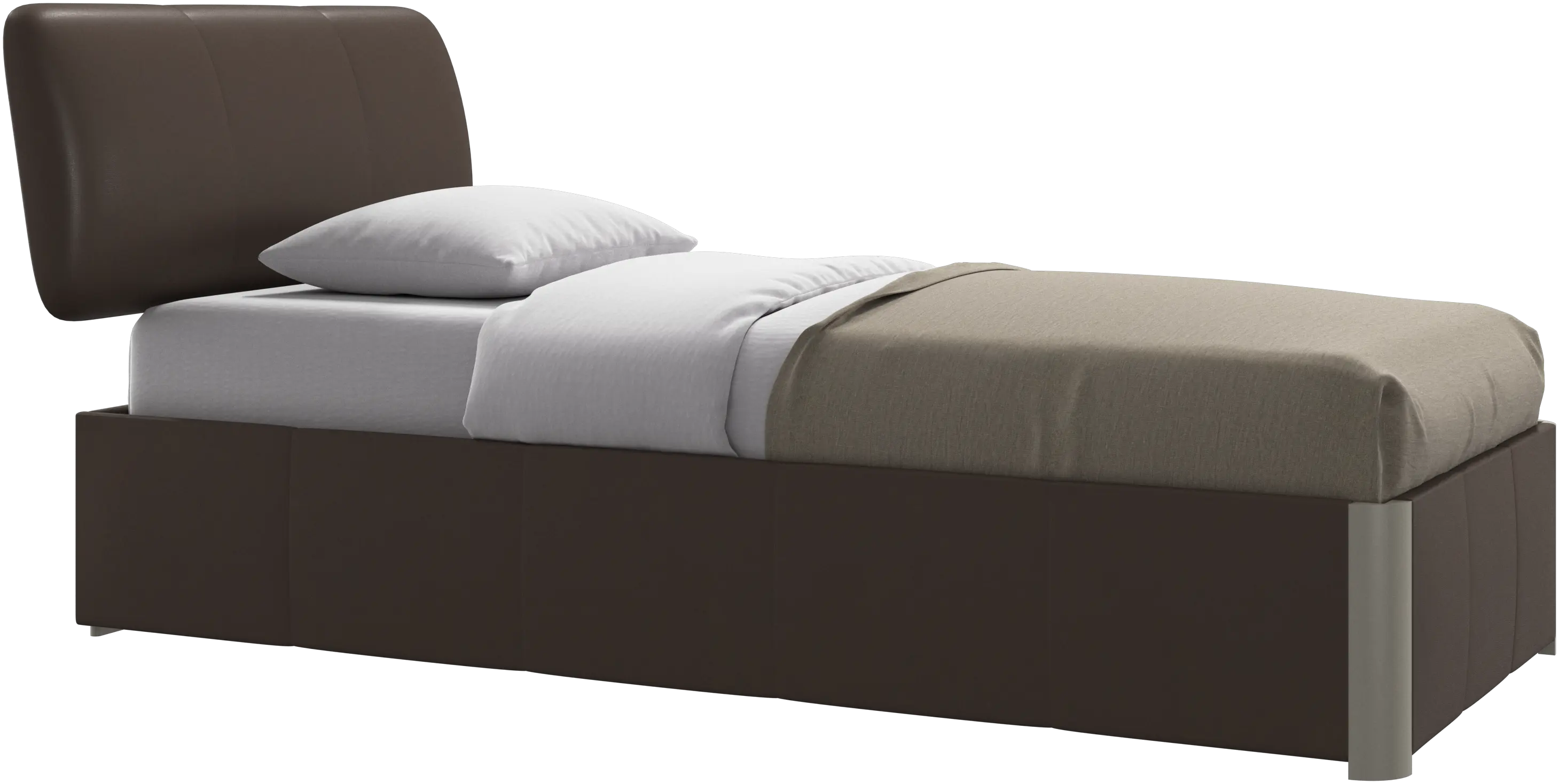 Element bed, bed-mounted headboard, with slats and storage solution, excl. mattress
