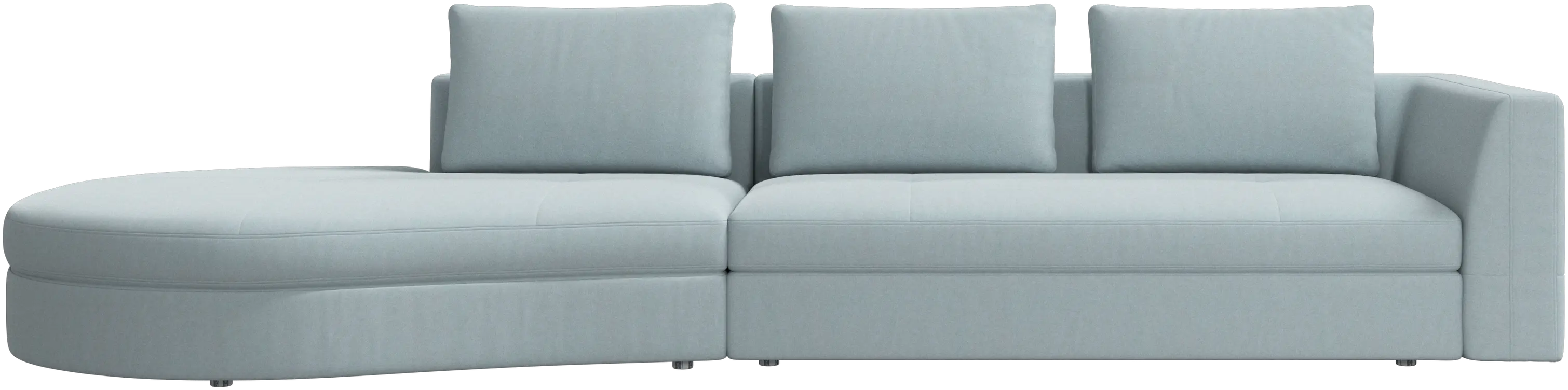 Bergamo sofa with round lounging unit, left