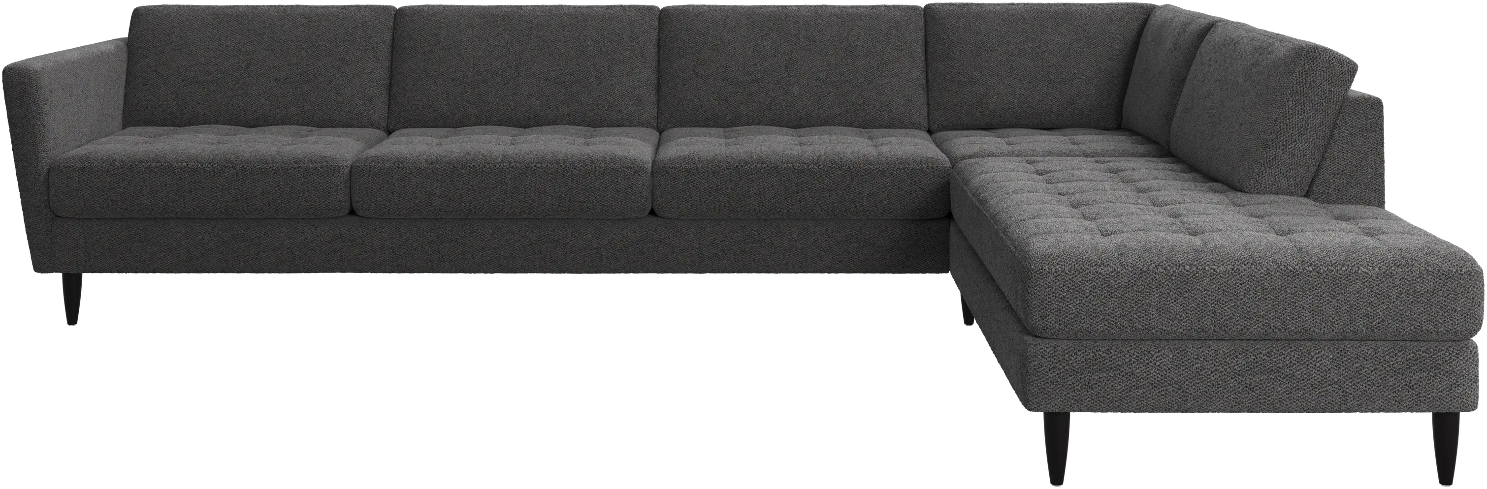 Osaka corner sofa with lounging unit, tufted seat