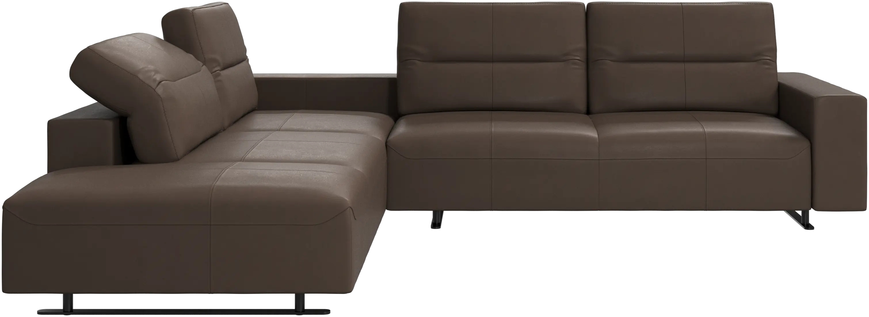 Hampton corner sofa with adjustable back and storage on right side