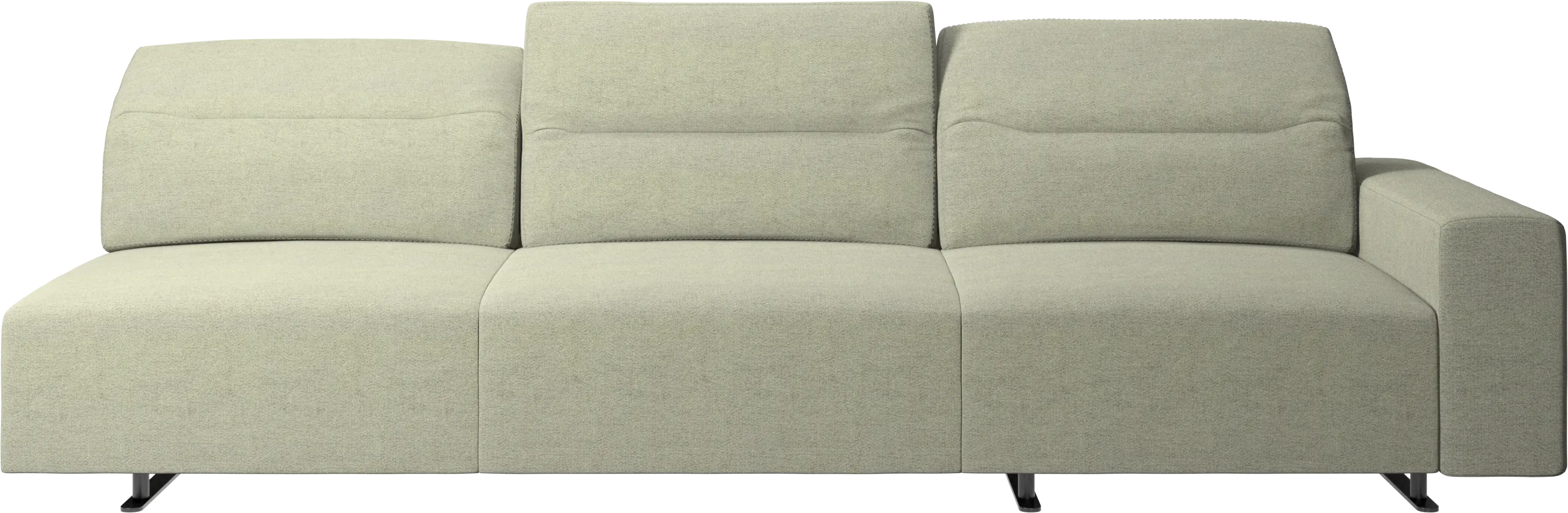 Hampton sofa with adjustable back and storage on the right side