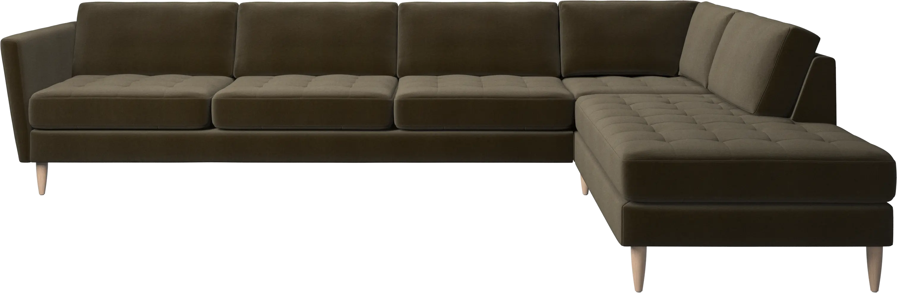 Osaka corner sofa with lounging unit, tufted seat