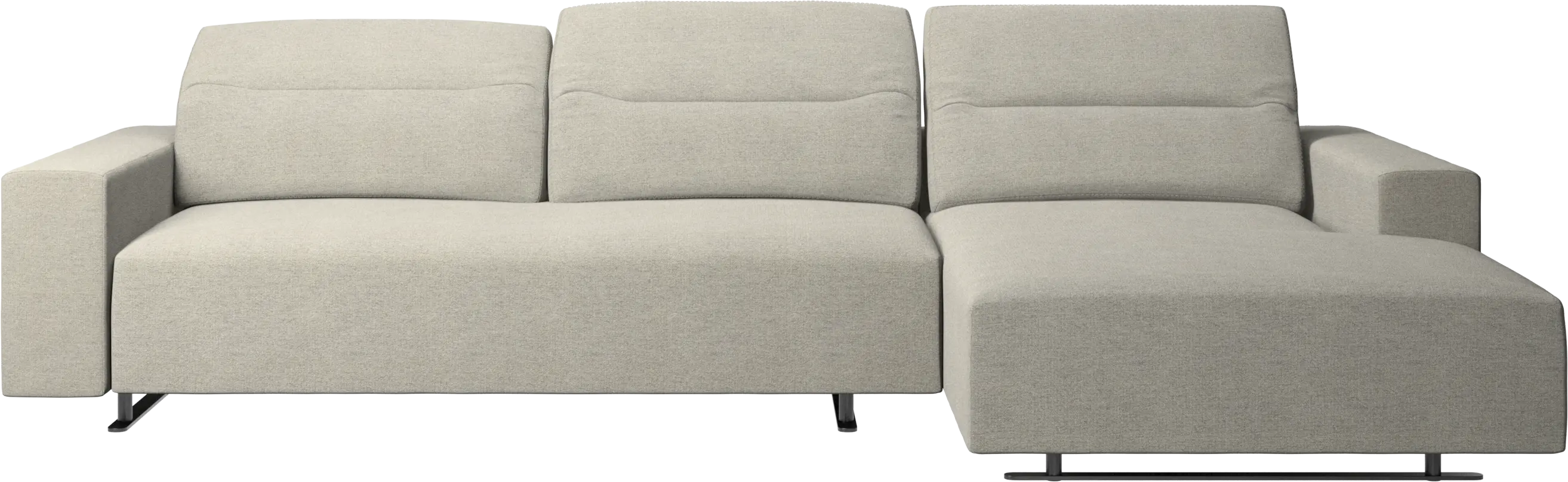 Hampton sofa with adjustable back, resting unit and storage both sides