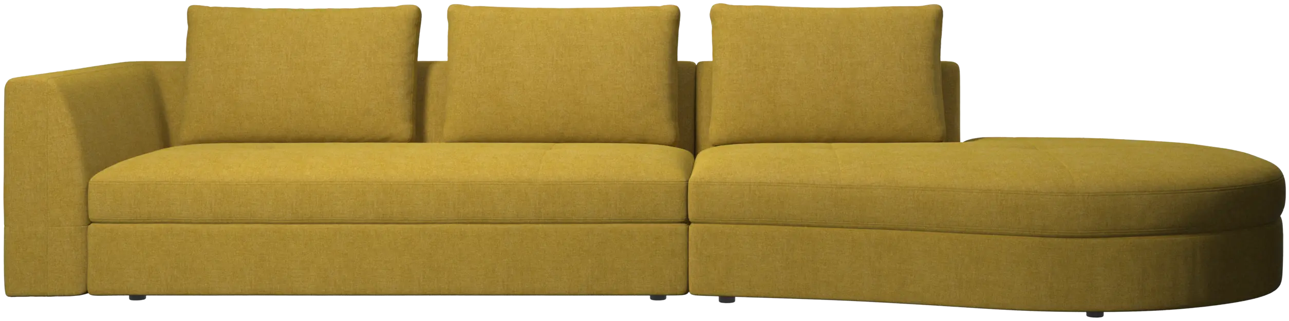 Bergamo sofa with round lounging unit,right