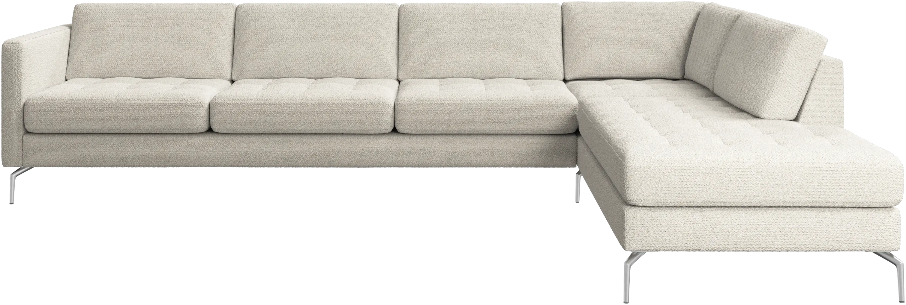 Osaka corner sofa with lounging unit, tufted seat