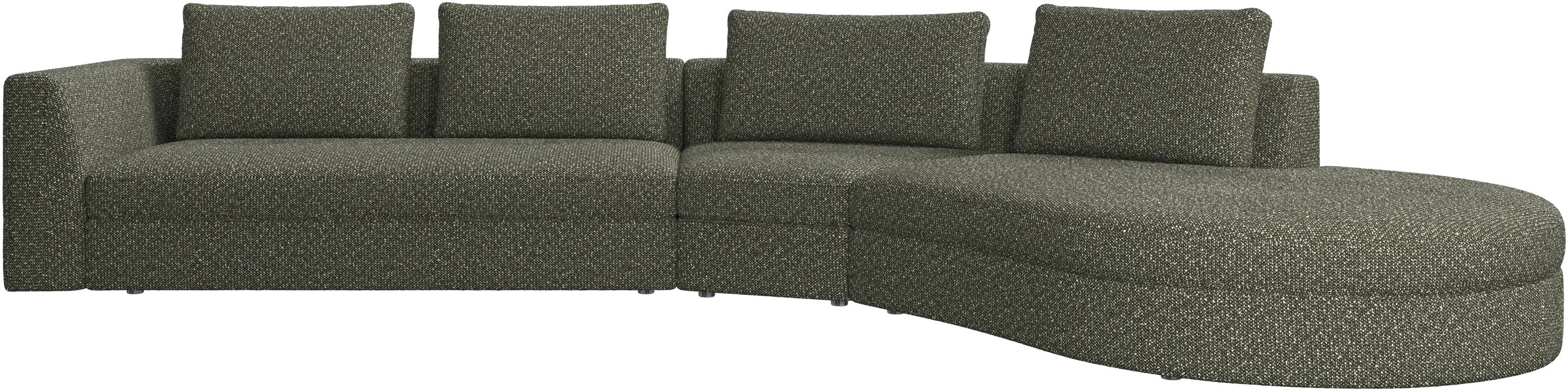 Bergamo sofa with round lounging unit,right