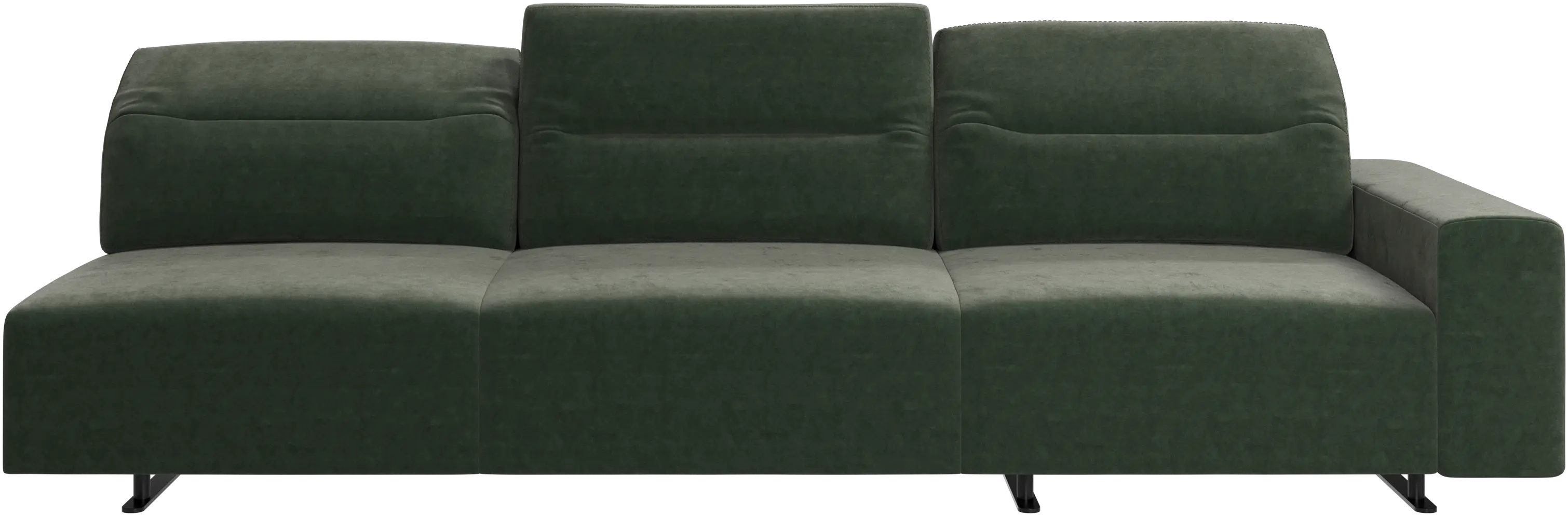 Hampton sofa with adjustable back and storage on the right side