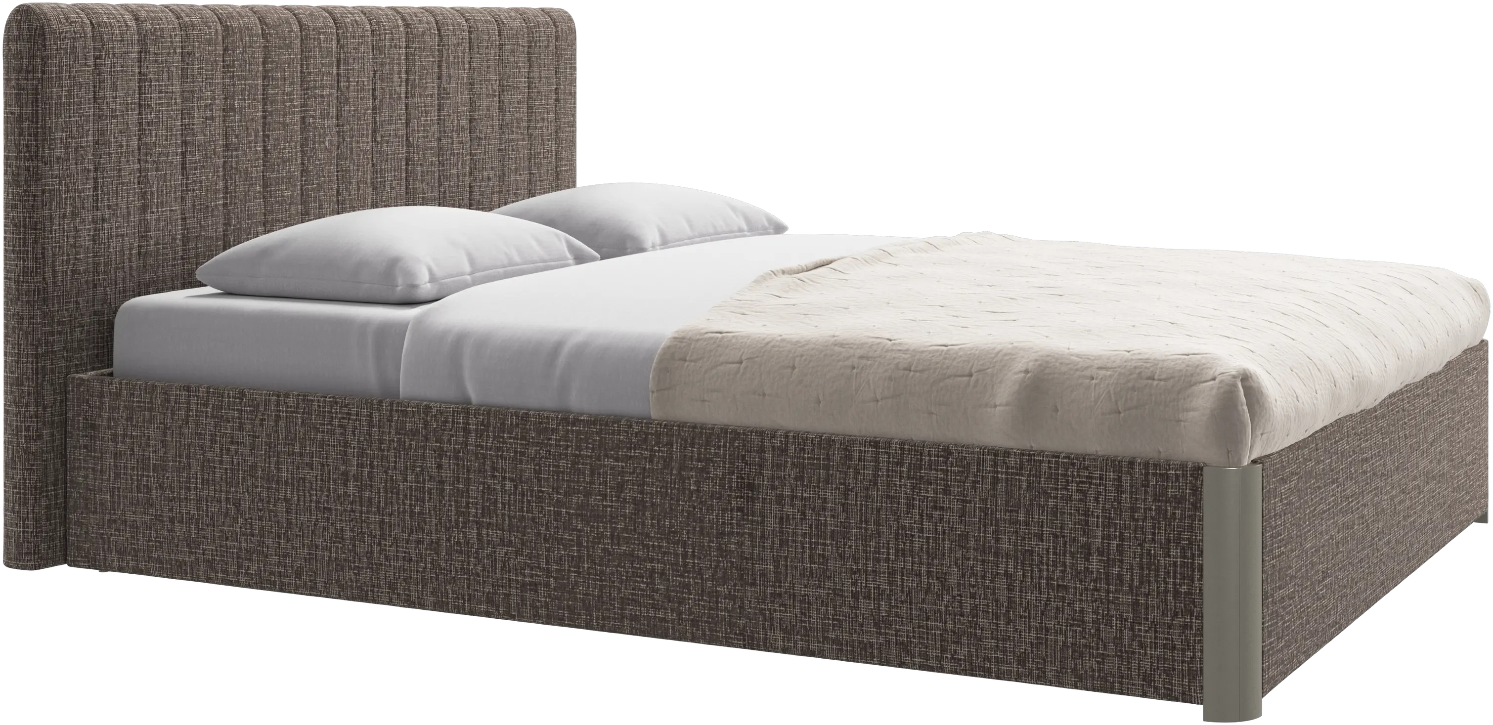 Element bed, bed-mounted headboard, with slats and storage solution, excl. mattress
