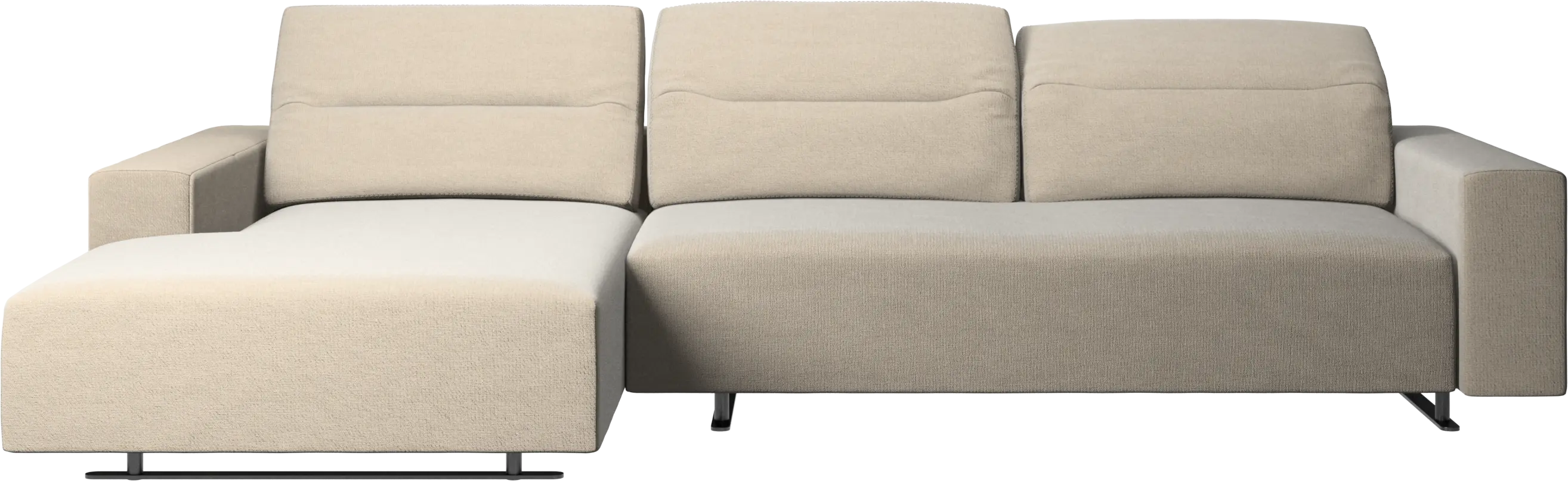 Hampton sofa with adjustable back, resting unit and storage both sides