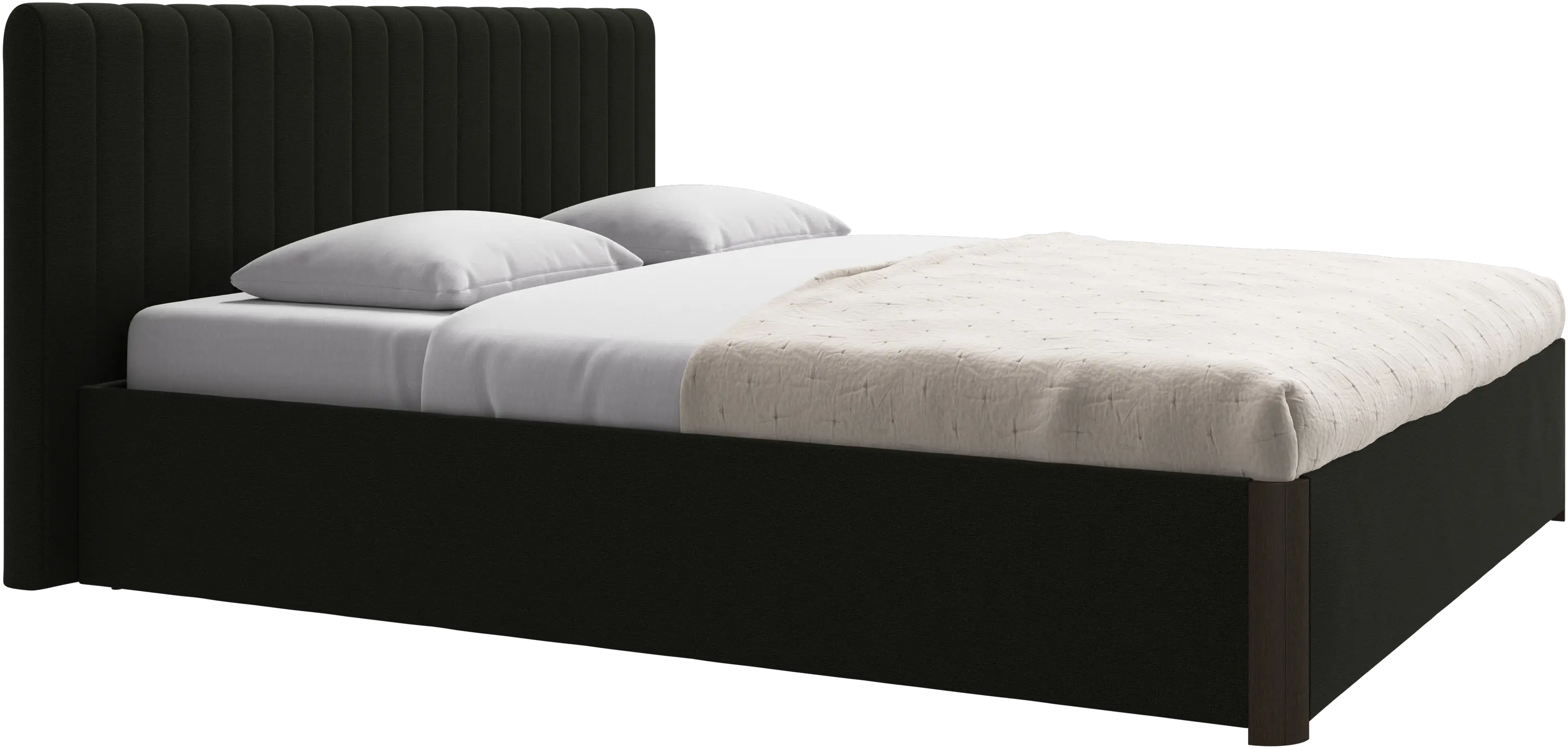 Element bed, bed-mounted headboard, with slats and storage solution, excl. mattress