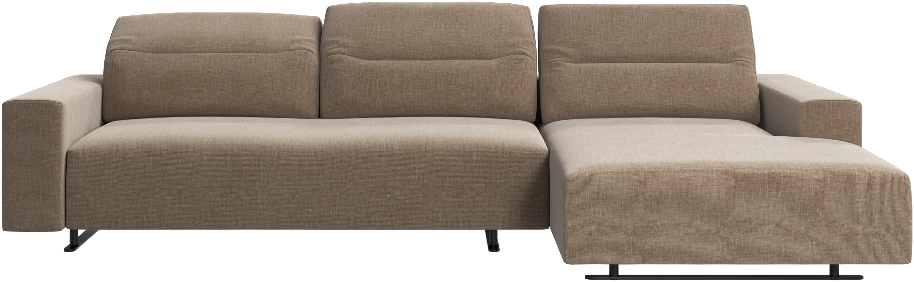 Hampton sofa with adjustable back, resting unit and storage both sides