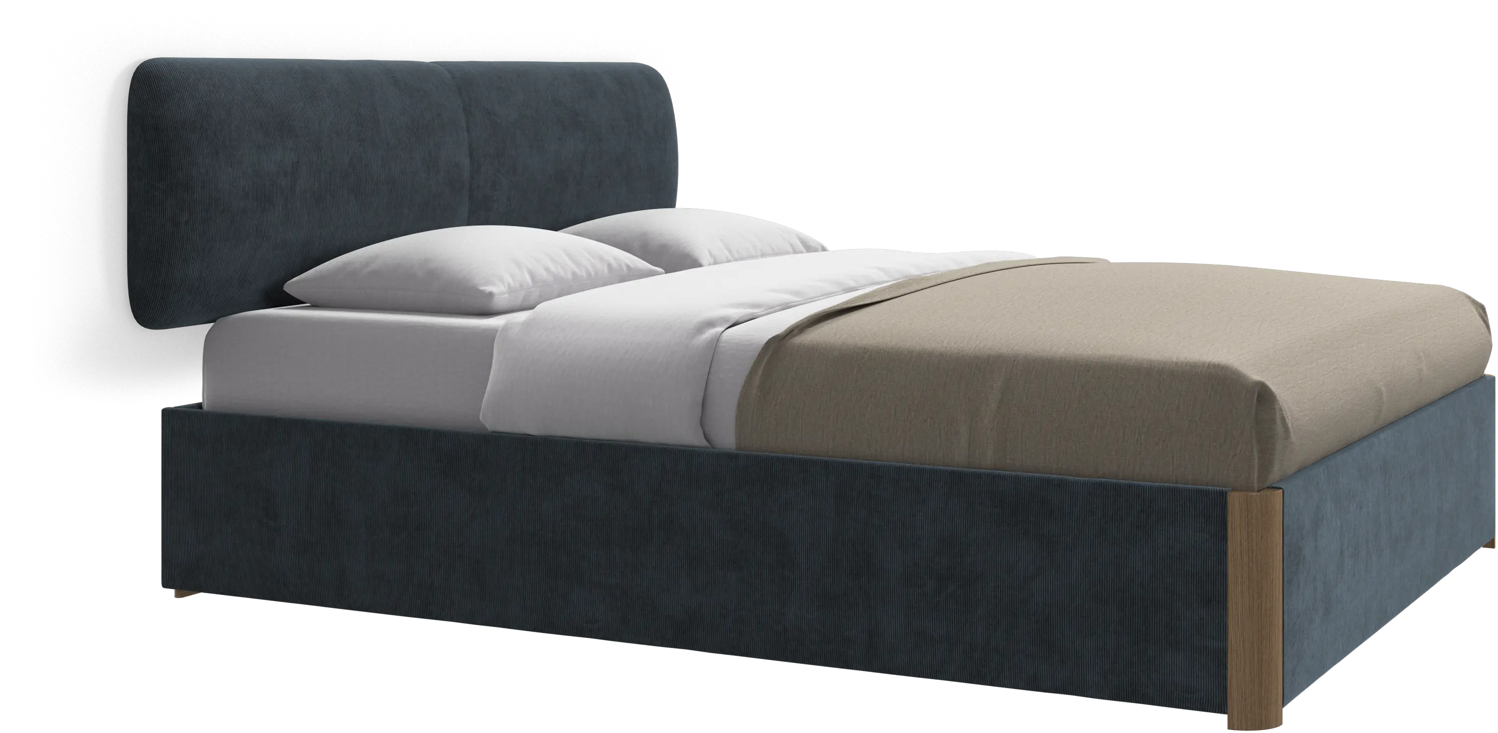 Element bed, wall-mounted headboard, with slats and storage solution, excl. mattress
