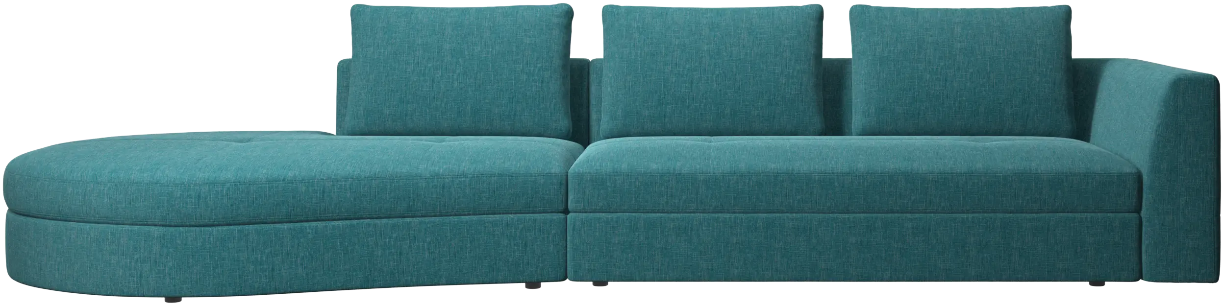 Bergamo sofa with round lounging unit, left