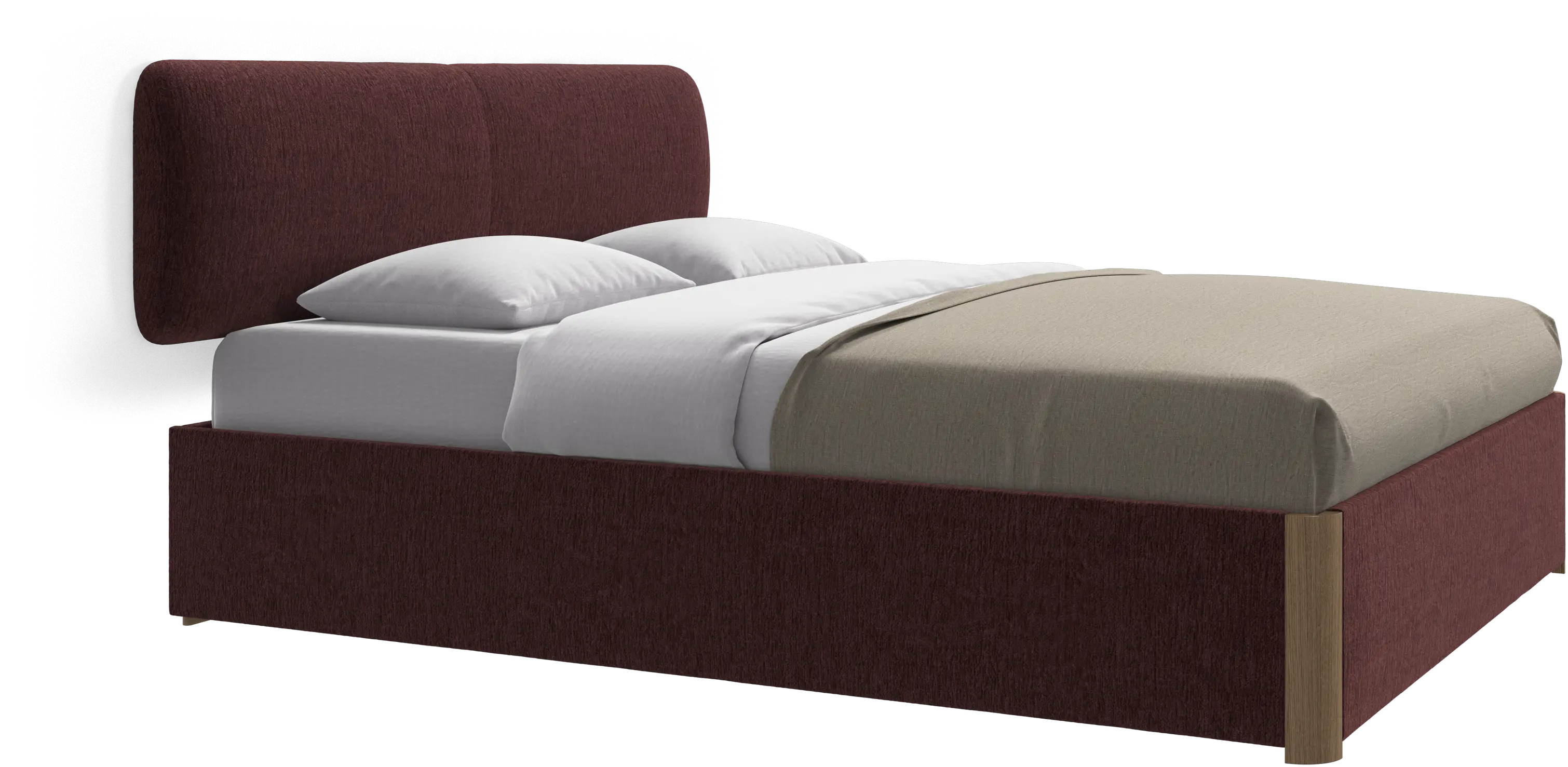 Element bed, wall-mounted headboard, with slats and storage solution, excl. mattress