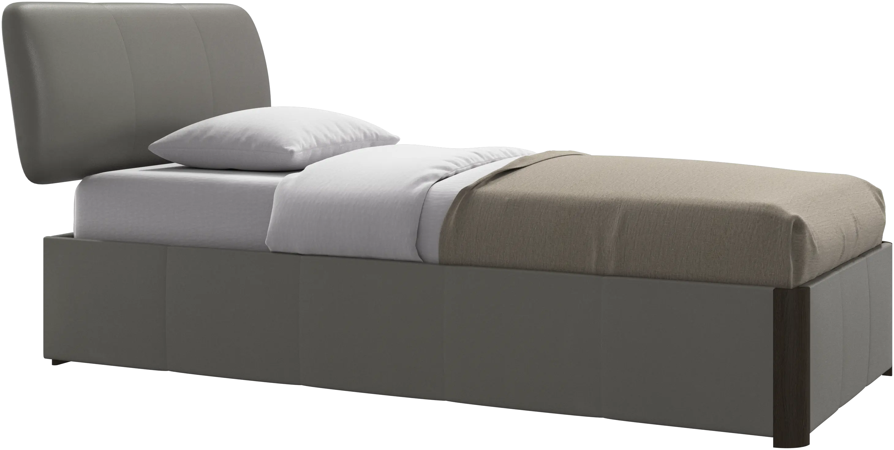 Element cama, cabeceira montada na cama, com ripas e solução de armazenamento, excl. colchão