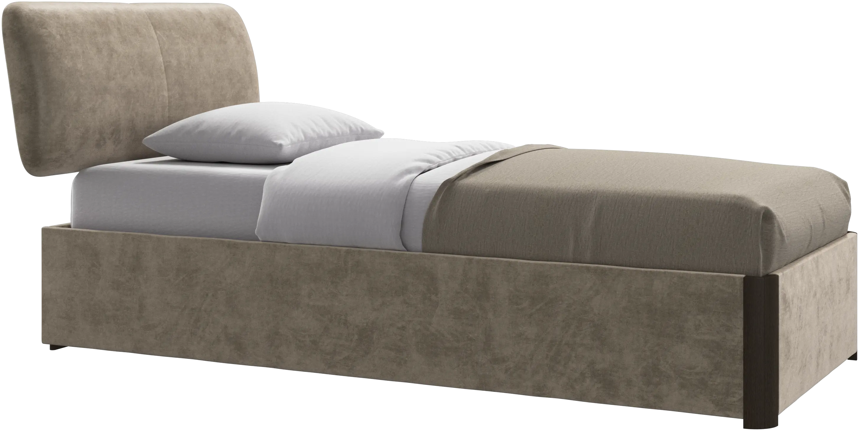 Element bed, bed-mounted headboard, with slats and storage solution, excl. mattress