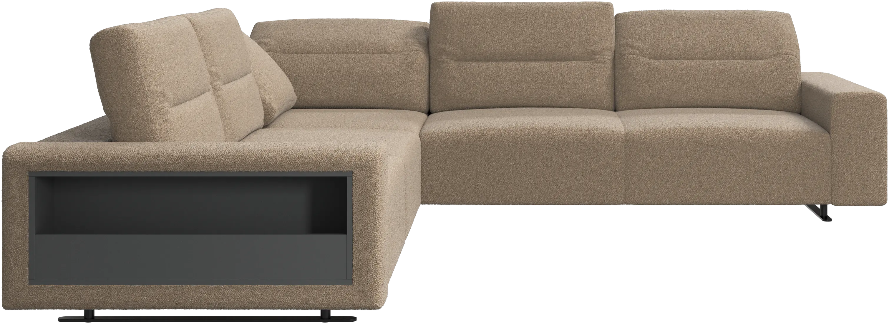 Hampton corner sofa with adjustable back and storage