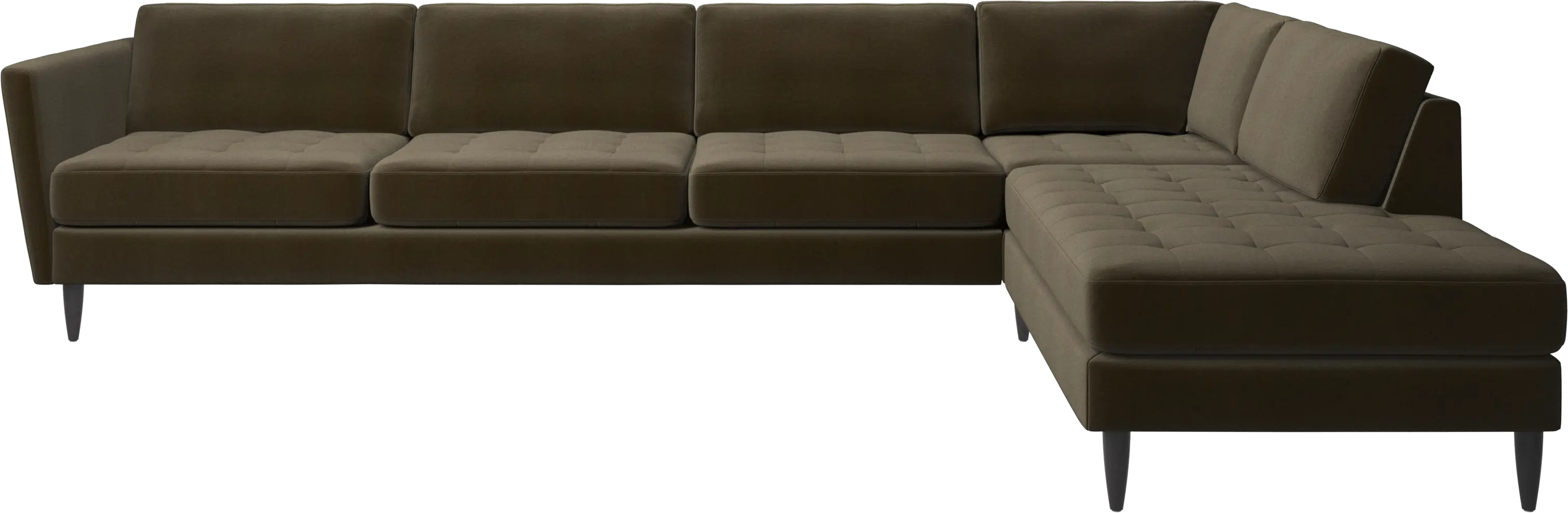 Osaka corner sofa with lounging unit, tufted seat