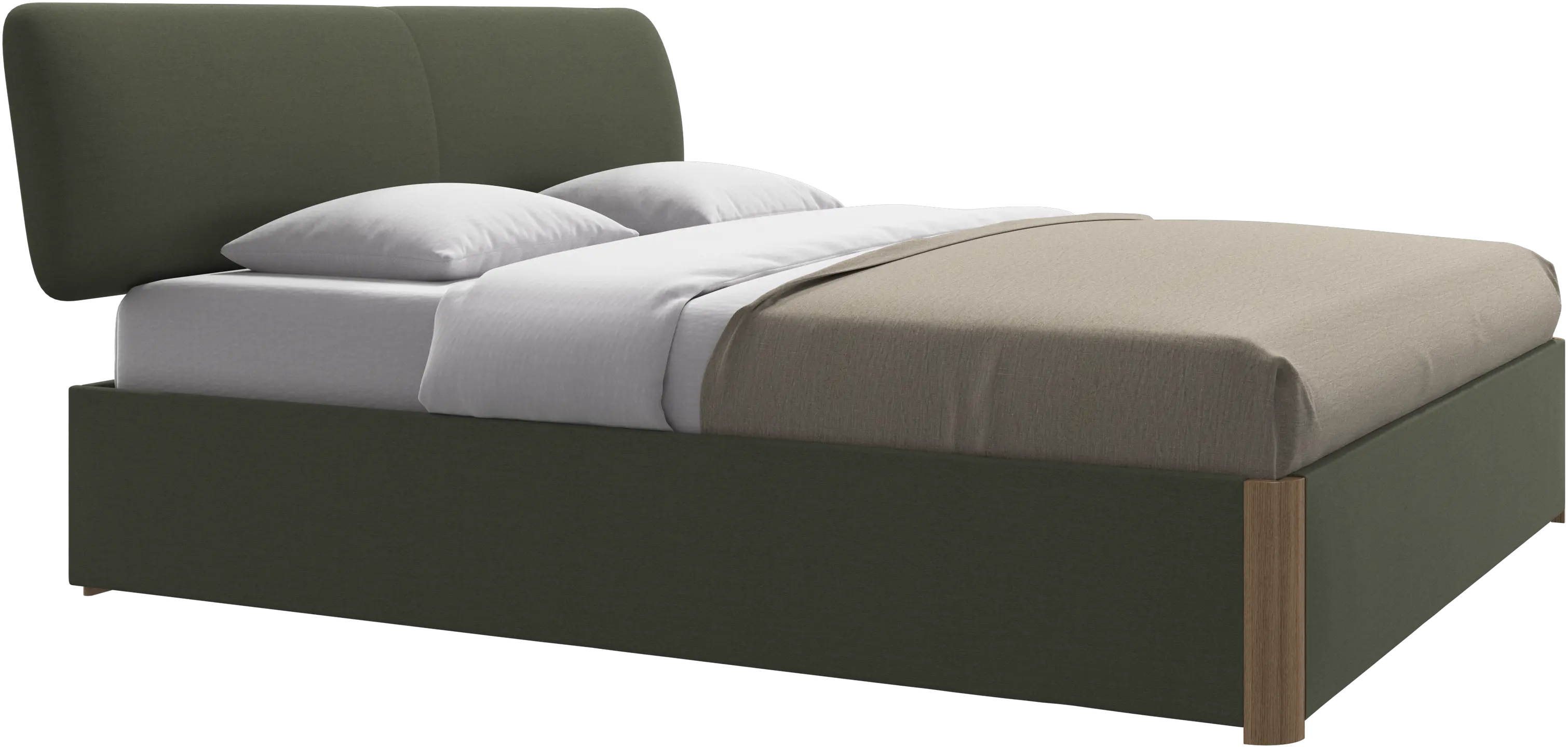 Element cama, cabecero montado en la cama, con láminas y solución de almacenamiento, excl. colchón