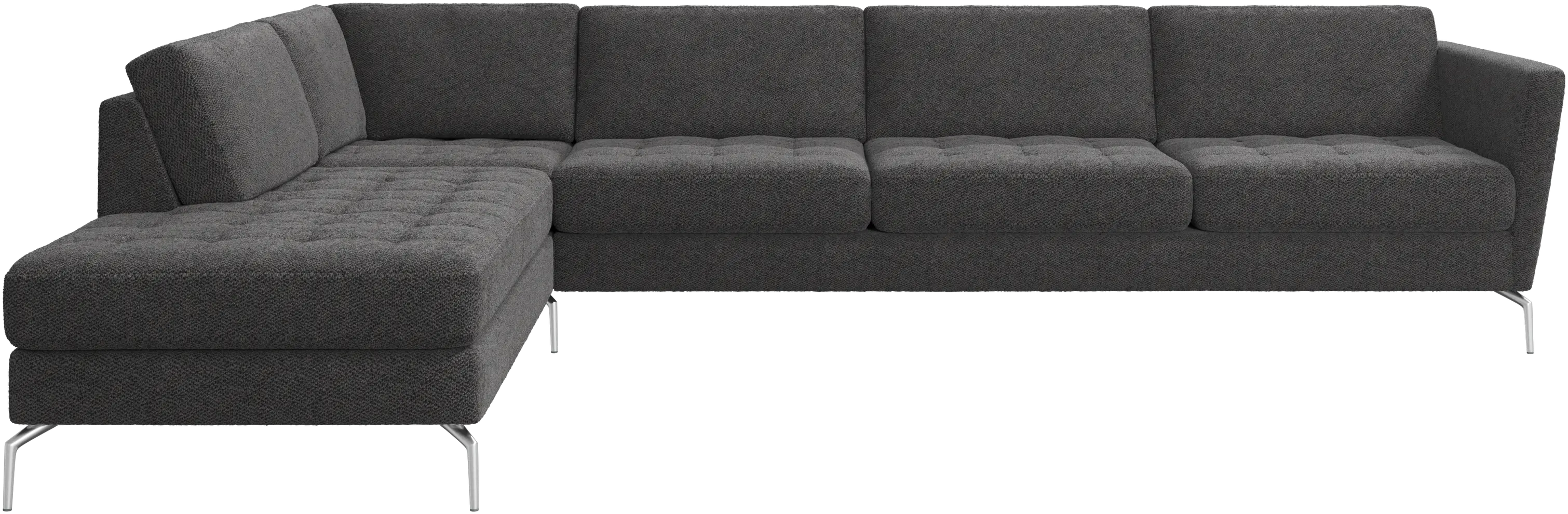 Osaka corner sofa with lounging unit, tufted seat