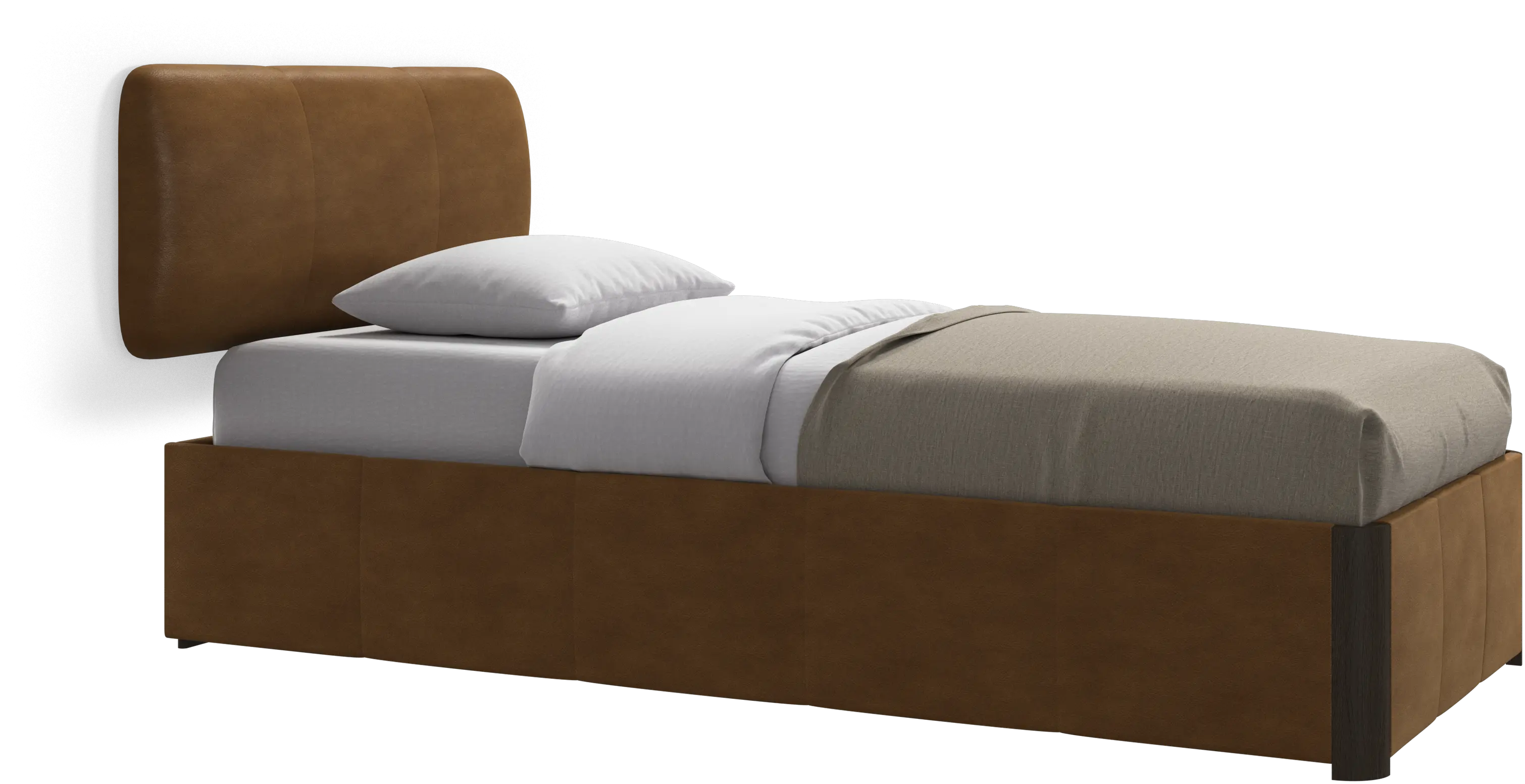 Element bed, wall-mounted headboard, with slats and storage solution, excl. mattress