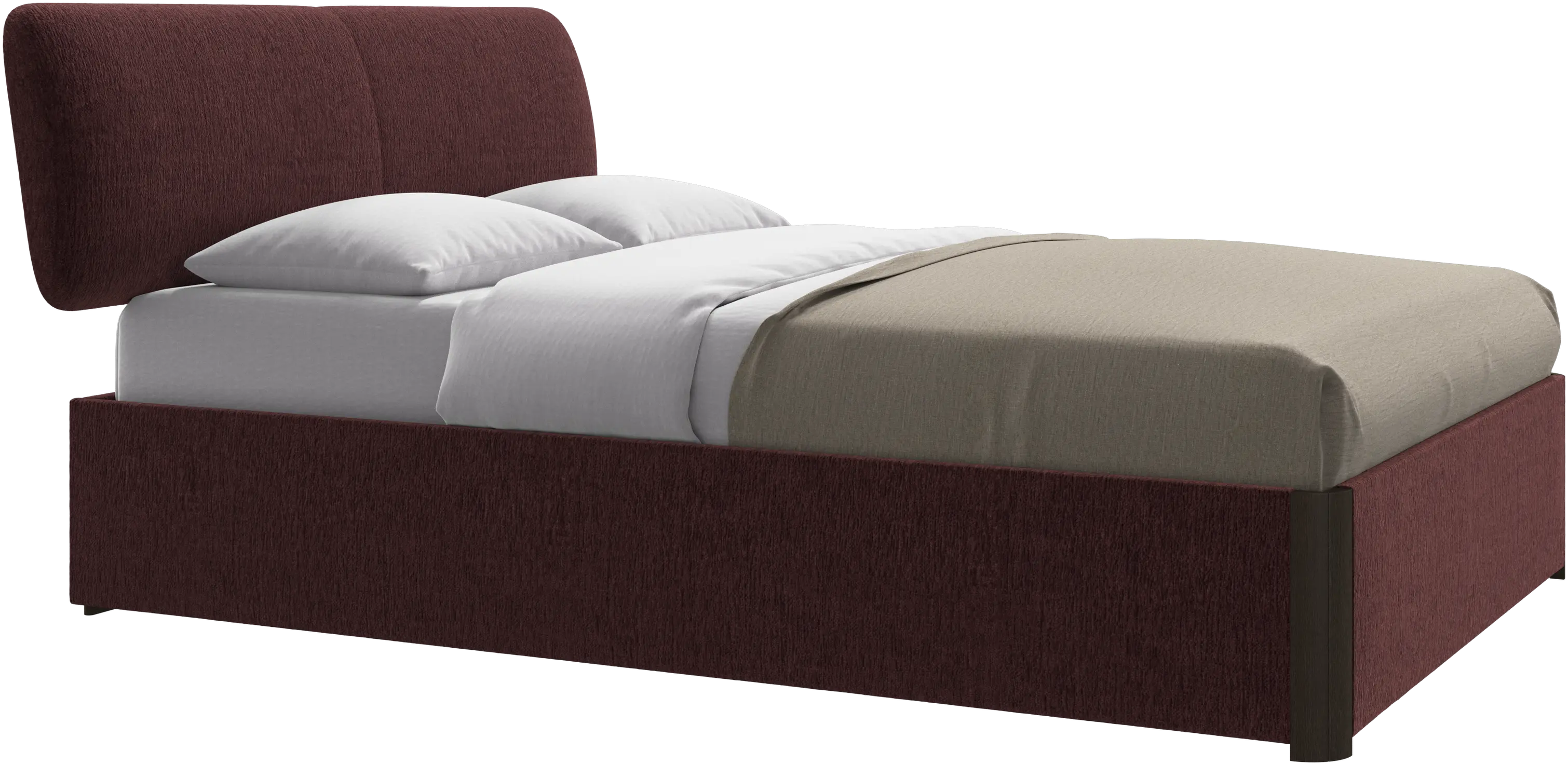 Element bed, bed-mounted headboard, with slats and storage solution, excl. mattress