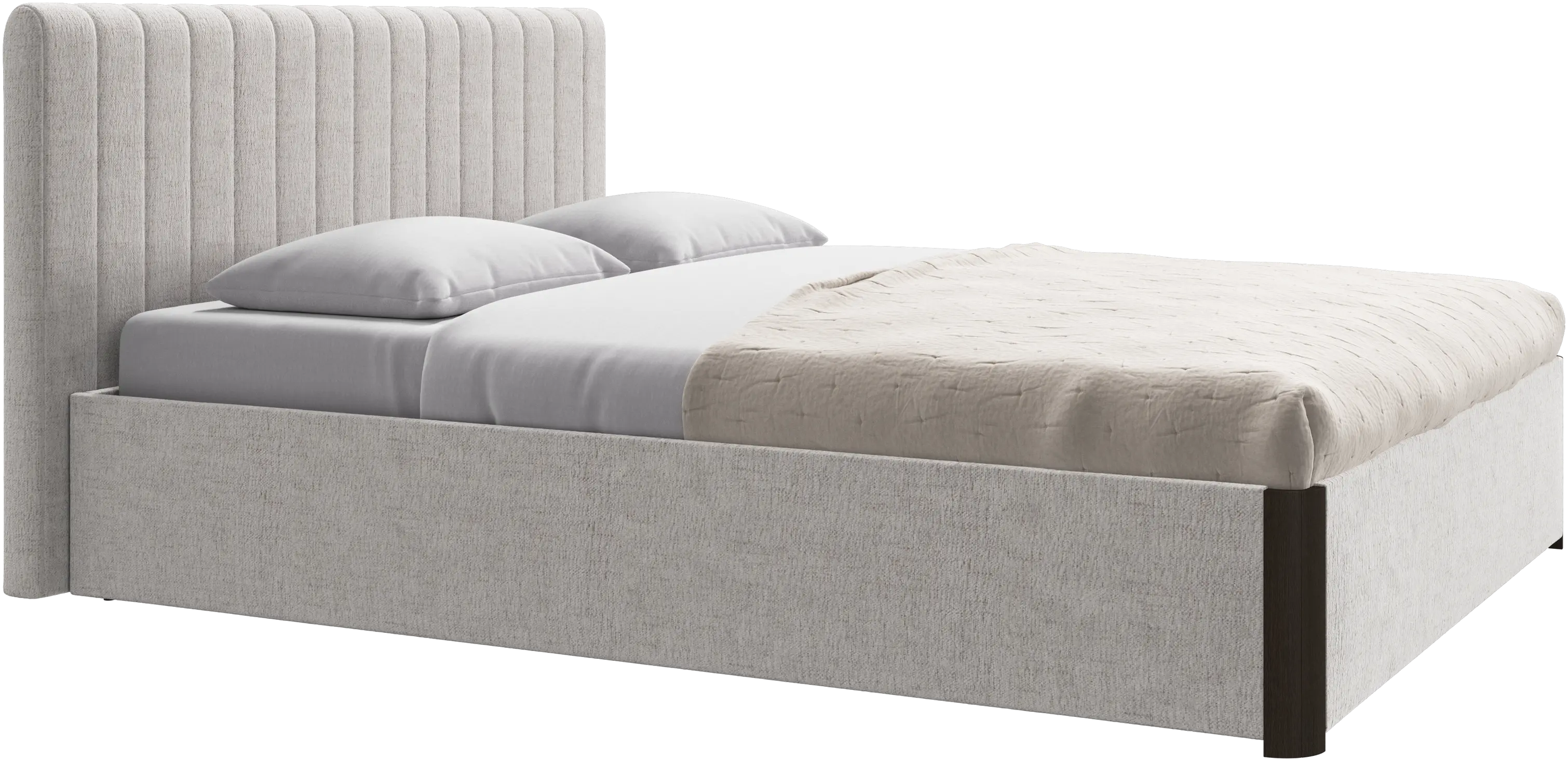 Element bed, bed-mounted headboard, with slats and storage solution, excl. mattress