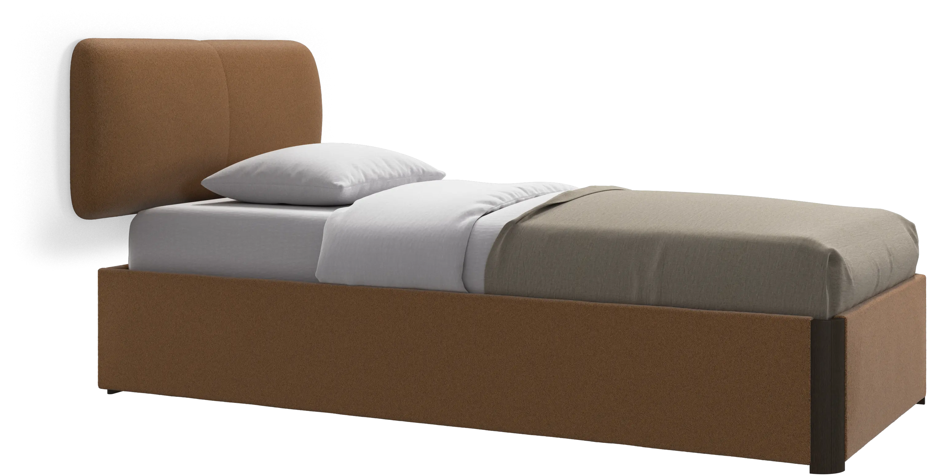 Element bed, wall-mounted headboard, with slats and storage solution, excl. mattress