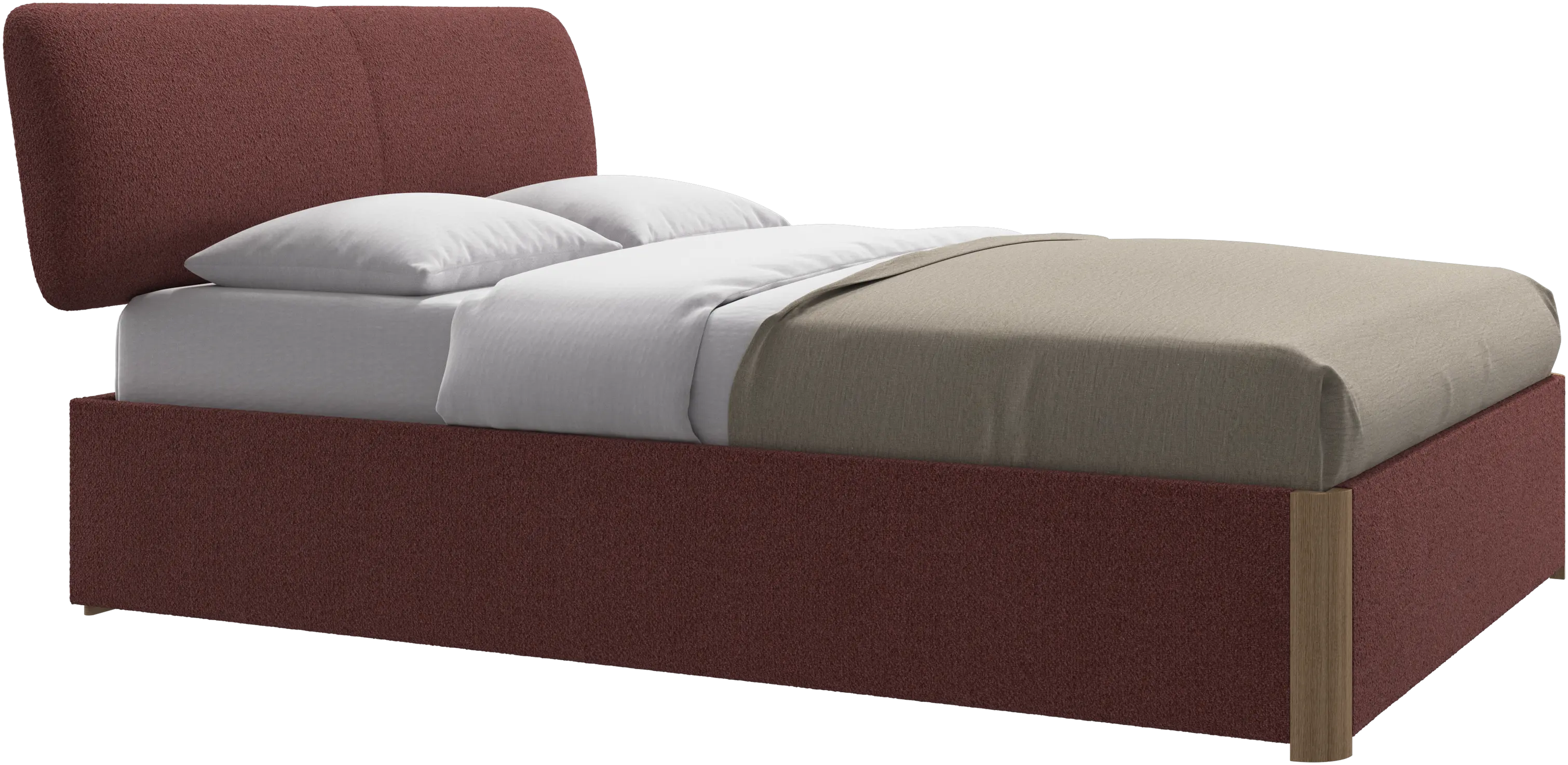 Element bed, bed-mounted headboard, with slats and storage solution, excl. mattress