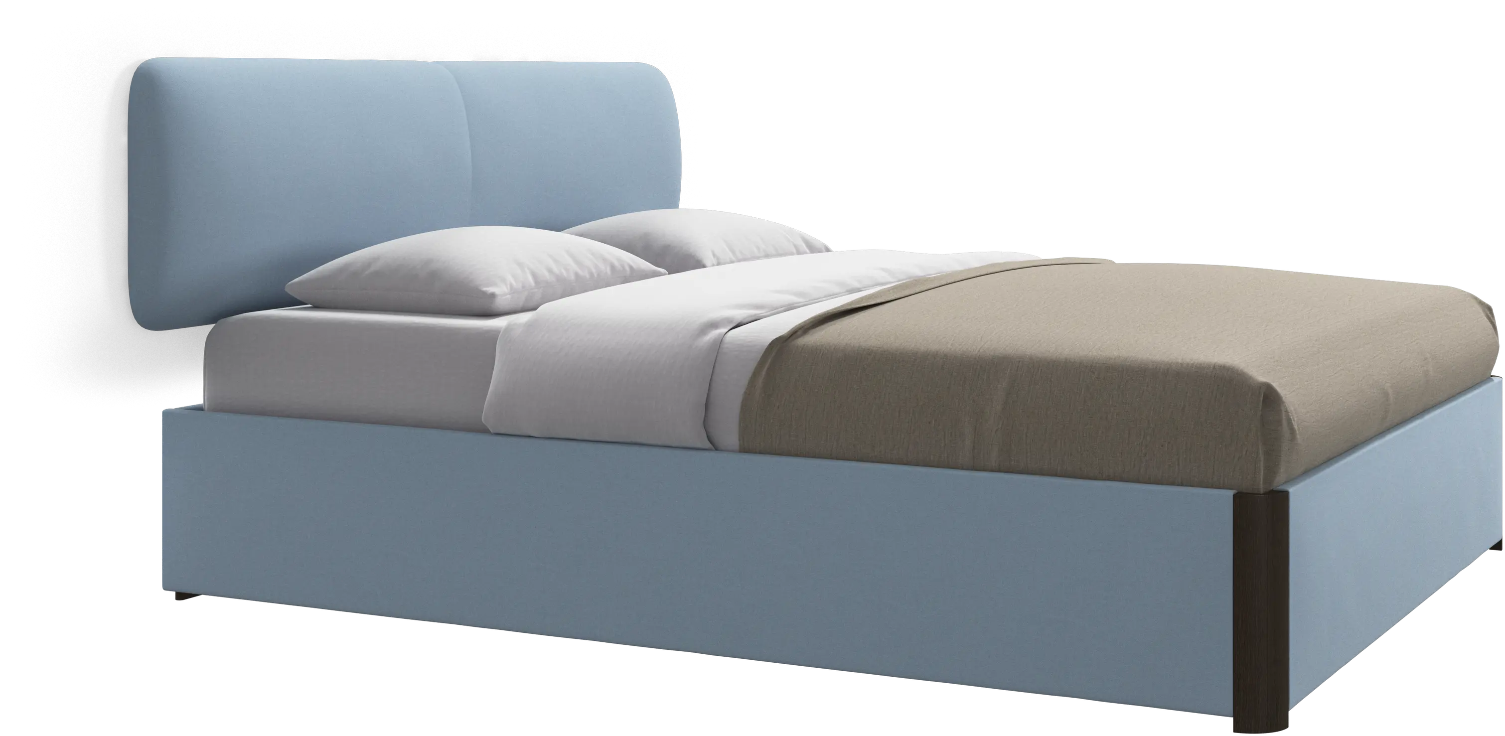 Element bed, wall-mounted headboard, with slats and storage solution, excl. mattress